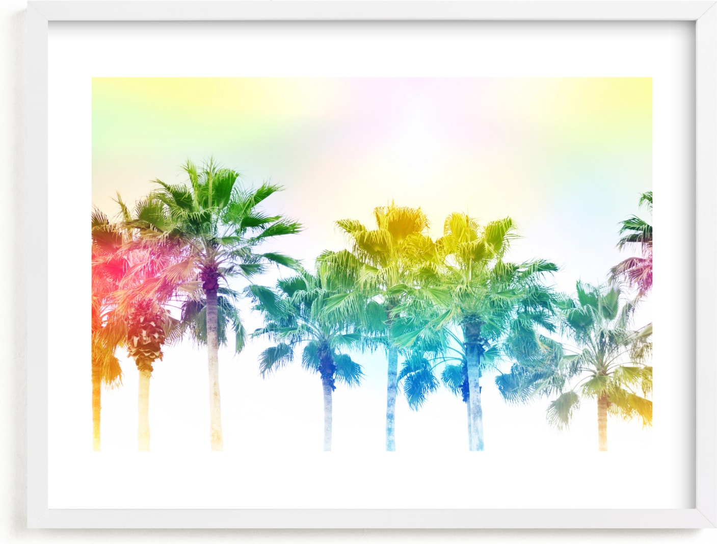 This is a colorful art by Dawn Smith called Rainbow palms.