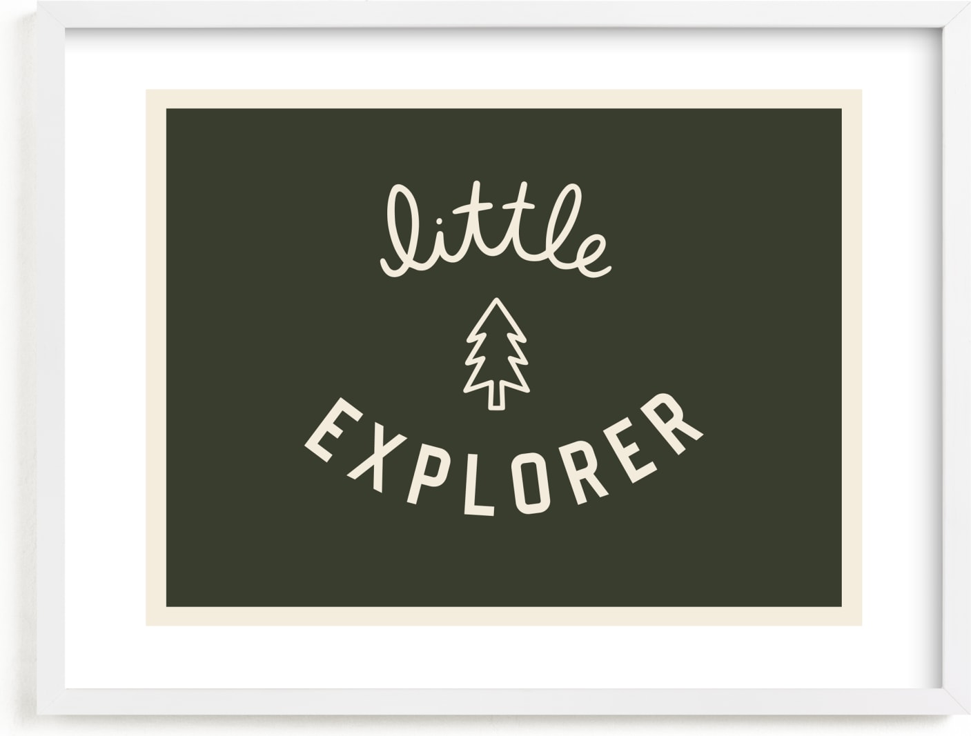 This is a green art by Darby McGuire called Little Explorer Flag.