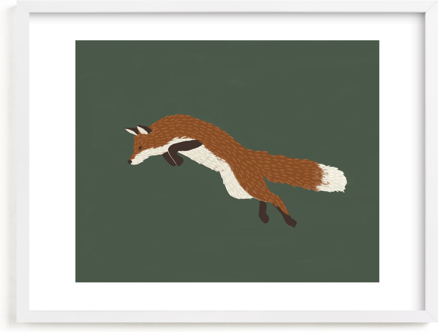 This is a green art by Kelly Ambrose called Leaping Fox.