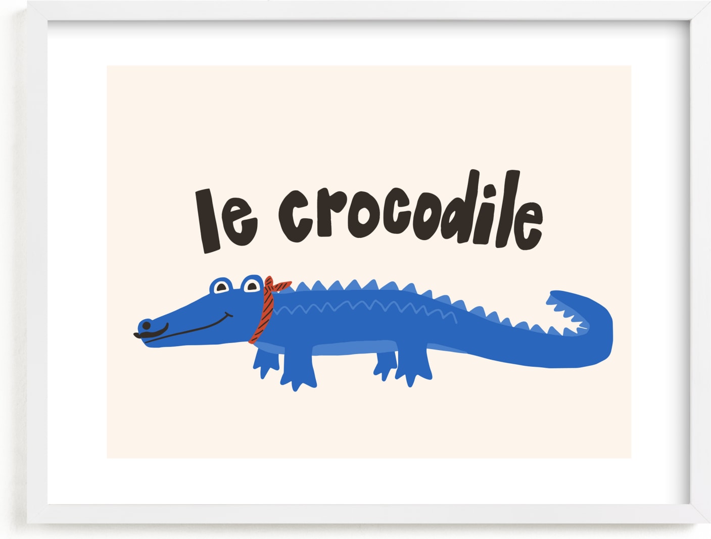 This is a blue art by Morgan Kendall called French Crocodile.