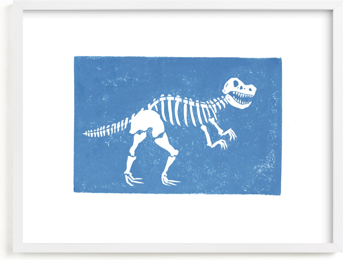 This is a blue art by Teju Reval called Dino Fossils I.