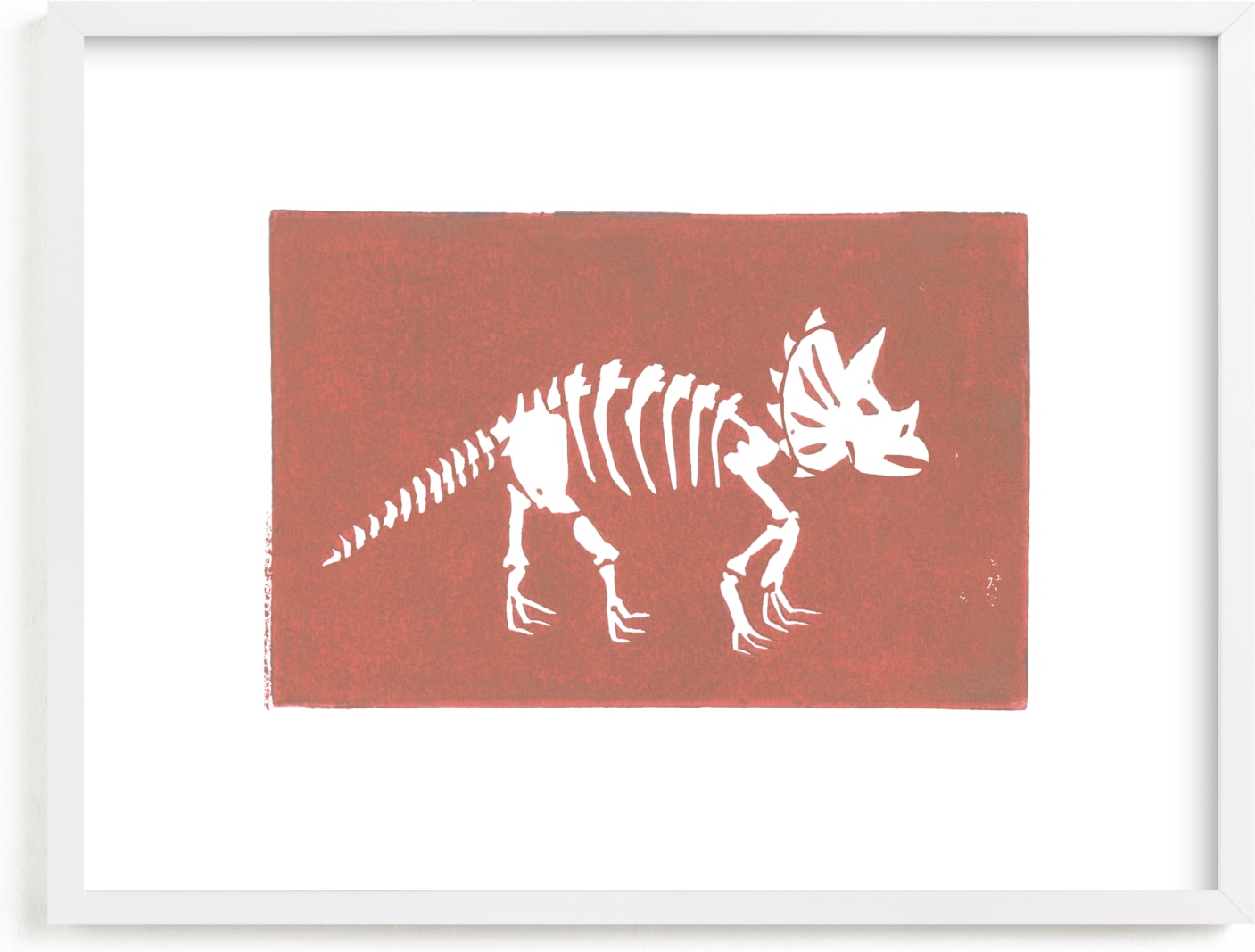 This is a white art by Teju Reval called Dino Fossils II.