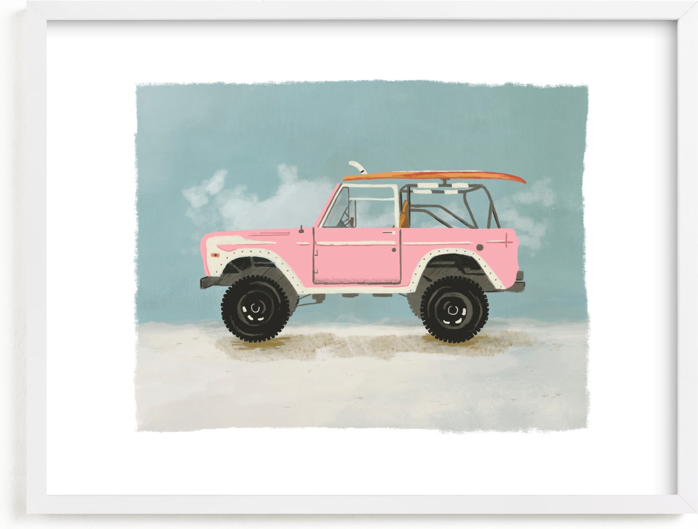 This is a blue, pink art by Erin Kessler called Surf Pink.