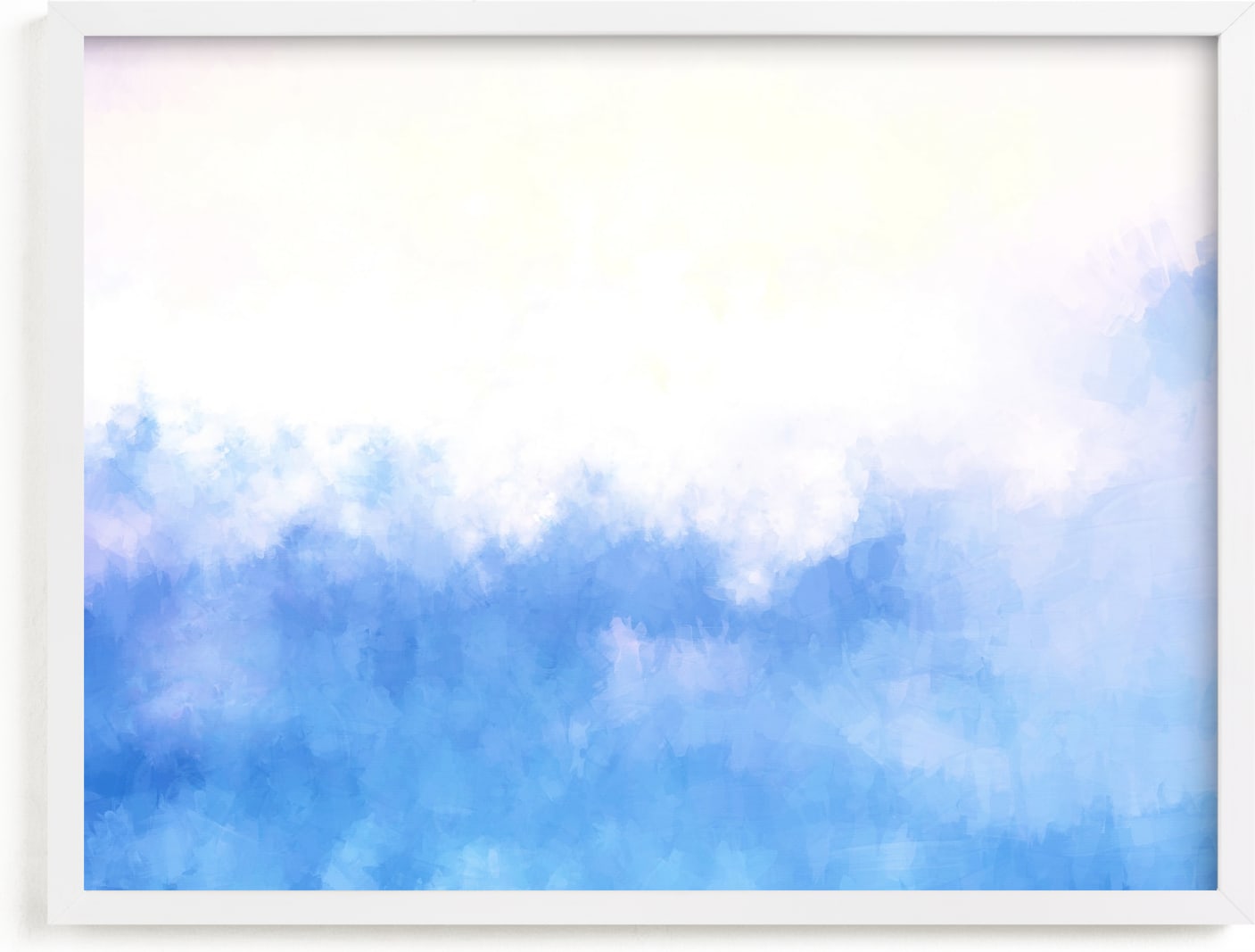 This is a blue nursery wall art by Rebecca Rueth called Periwinkle Dream.