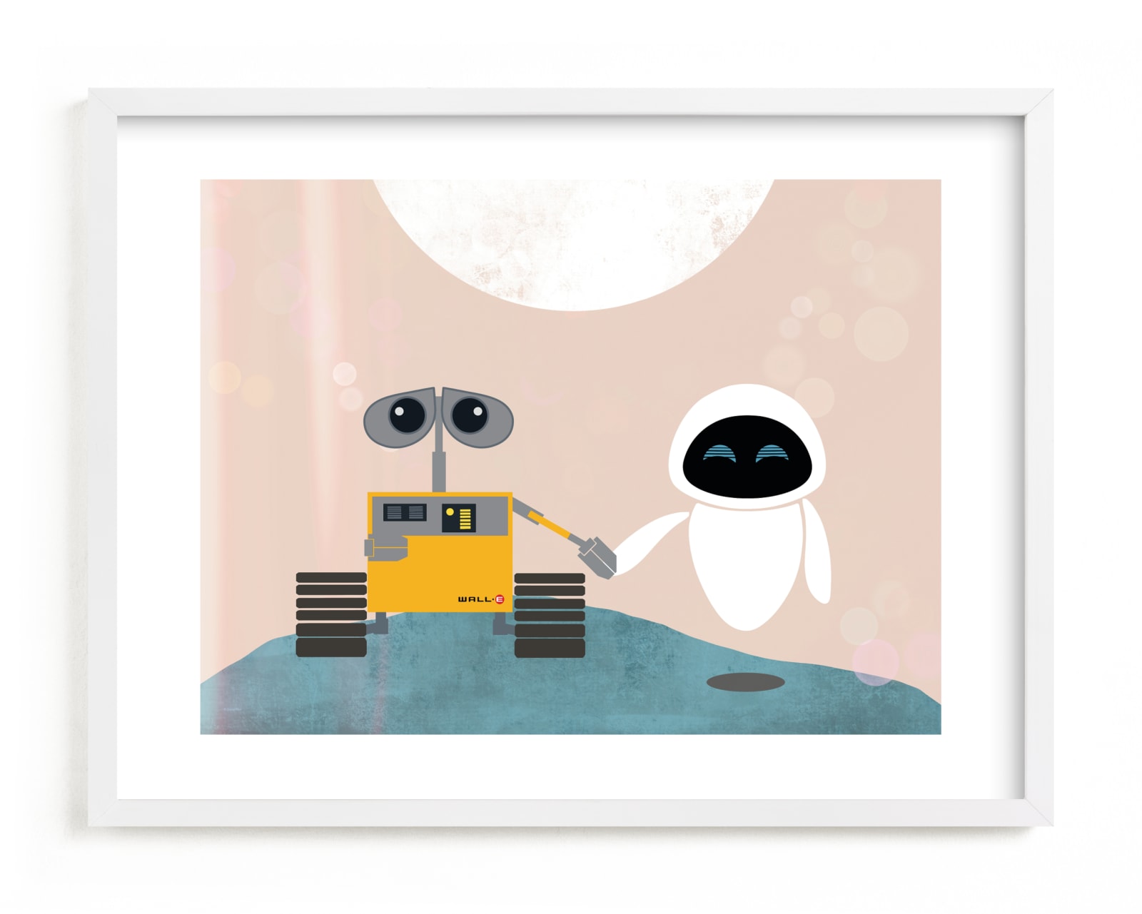 "Disney and Pixar's Wall-E Out There" - Limited Edition Art Print by Maja Cunningham in beautiful frame options and a variety of sizes.