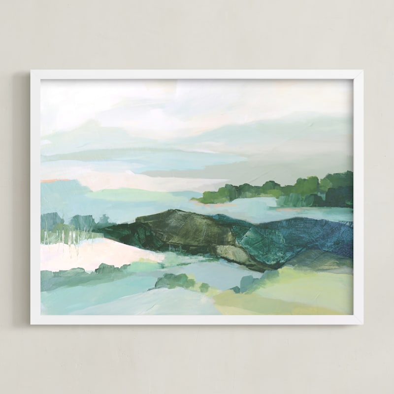 "The Long Way Around" - Art Print in Powder Blue by Mya Bessette - Framed