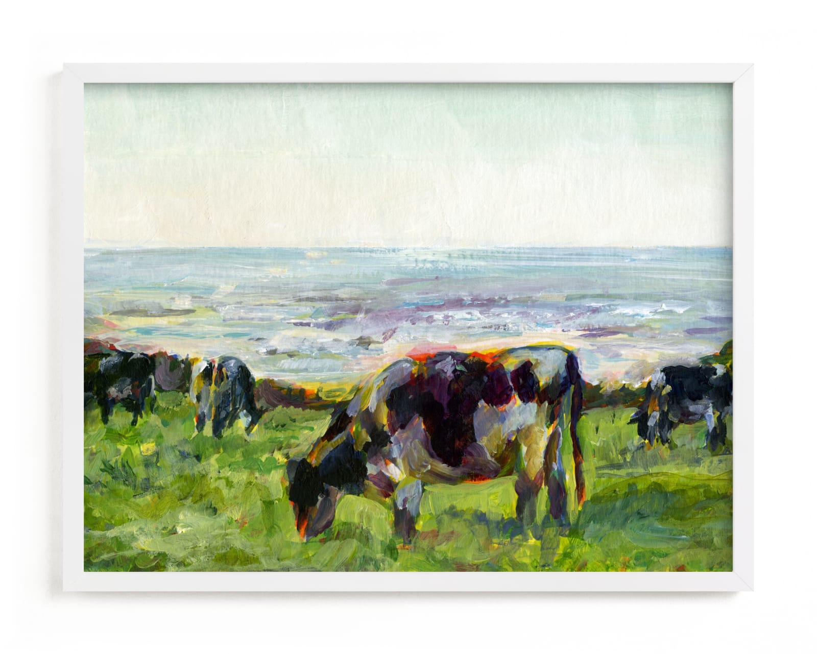 "Marin Cows" - Limited Edition Art Print by Alex Elko Design in beautiful frame options and a variety of sizes.