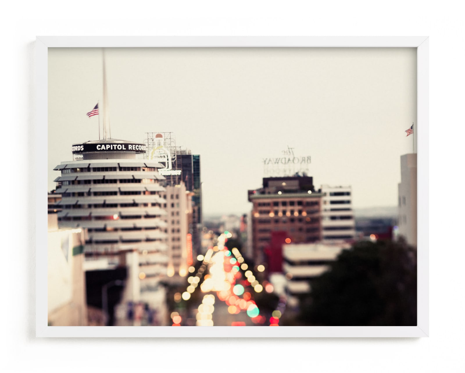 "Capitol Records at dusk" - Limited Edition Art Print by Vera Mladenovic in beautiful frame options and a variety of sizes.