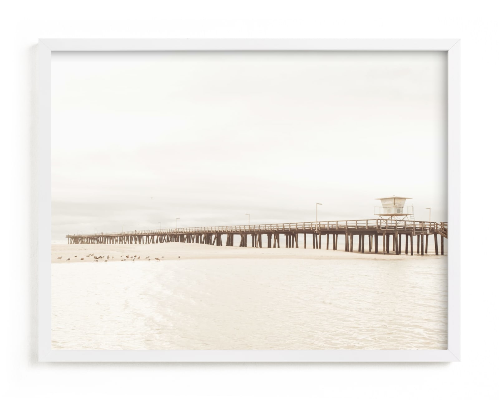 "Stormy Pier" - Limited Edition Art Print by Kamala Nahas in beautiful frame options and a variety of sizes.
