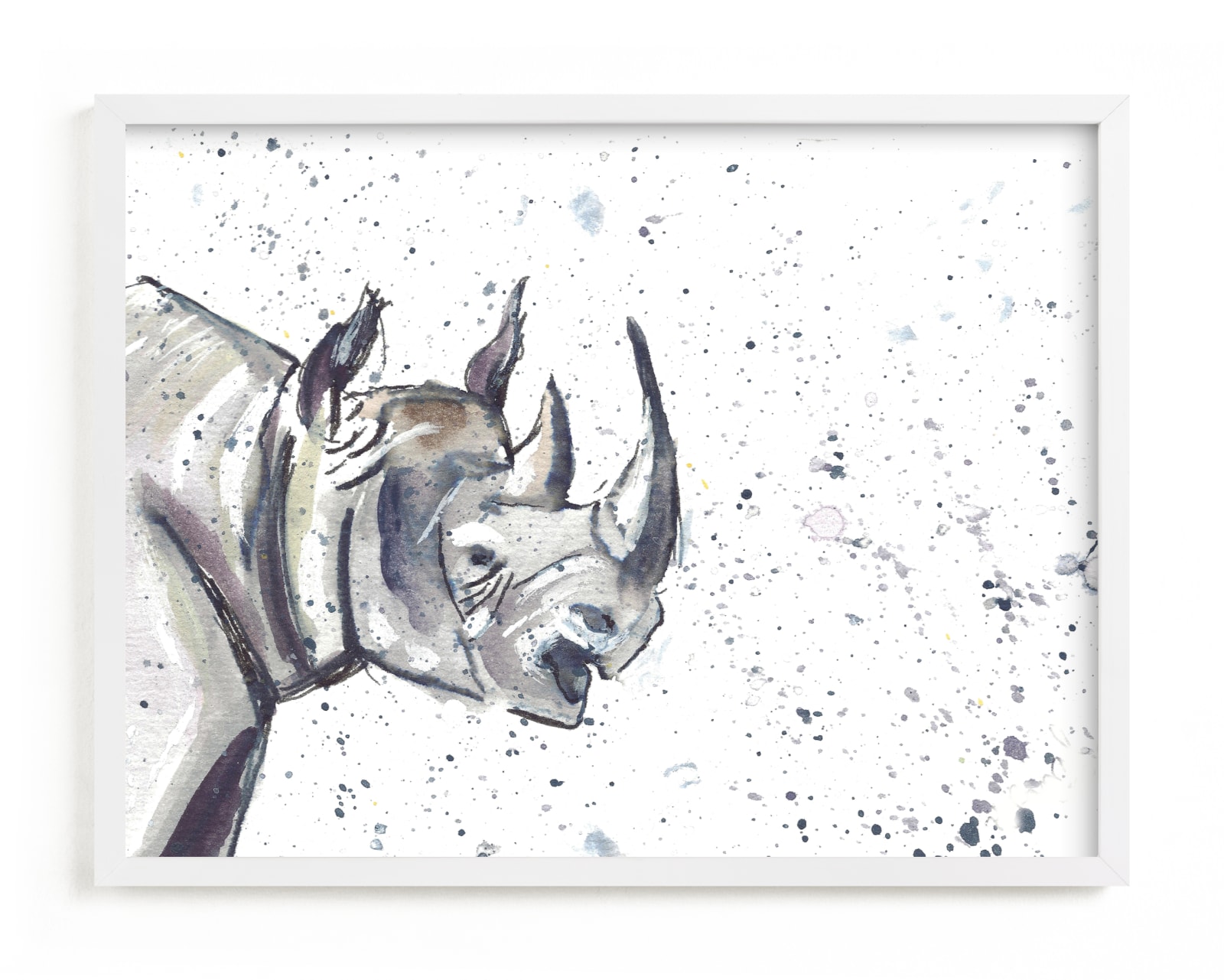 "Rhino" - Grownup Open Edition Non-custom Art Print by Holly Royval in beautiful frame options and a variety of sizes.