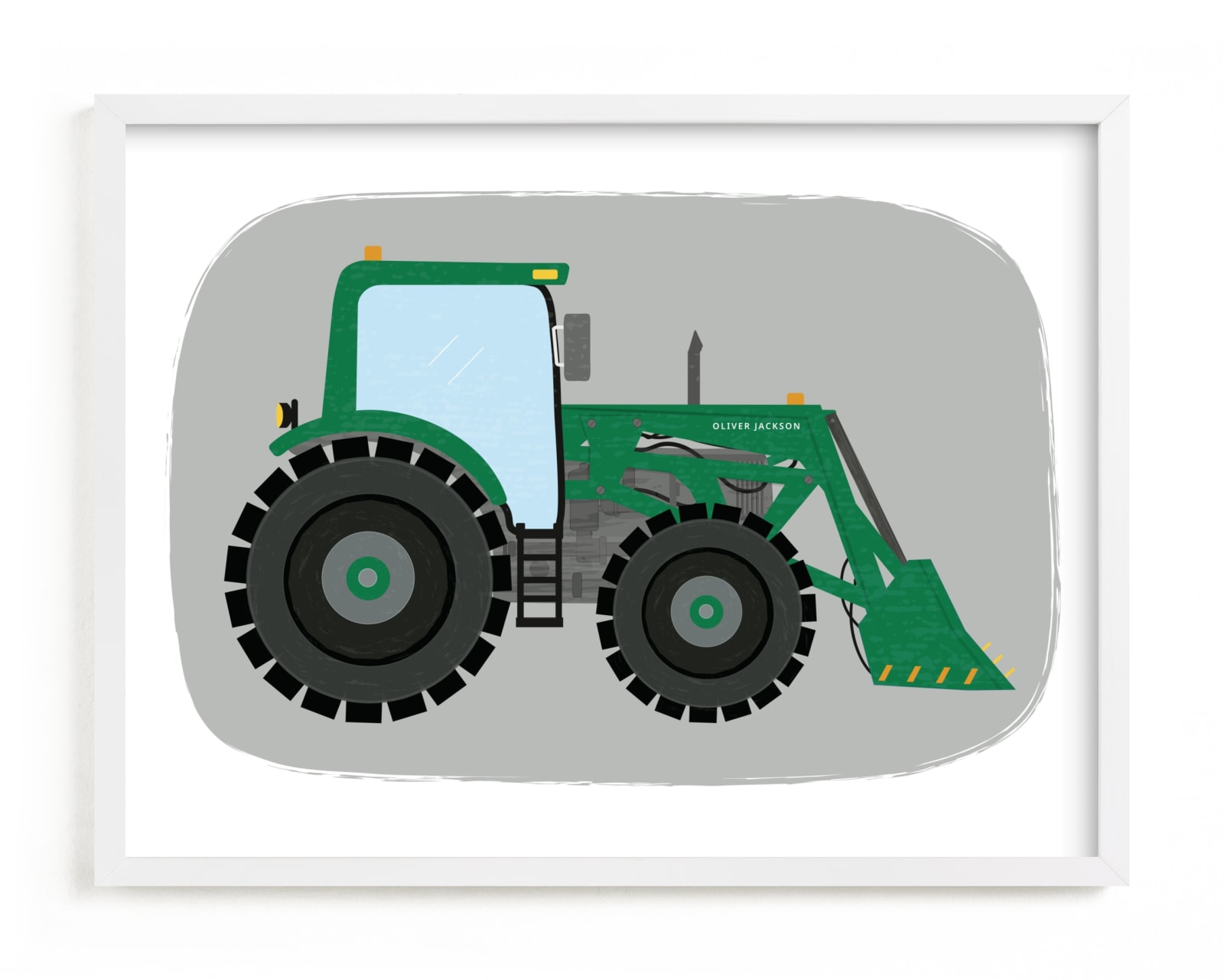 "front end loader tractor" - Custom Open Edition Children's Art Print by Rebecca Marchese in beautiful frame options and a variety of sizes.