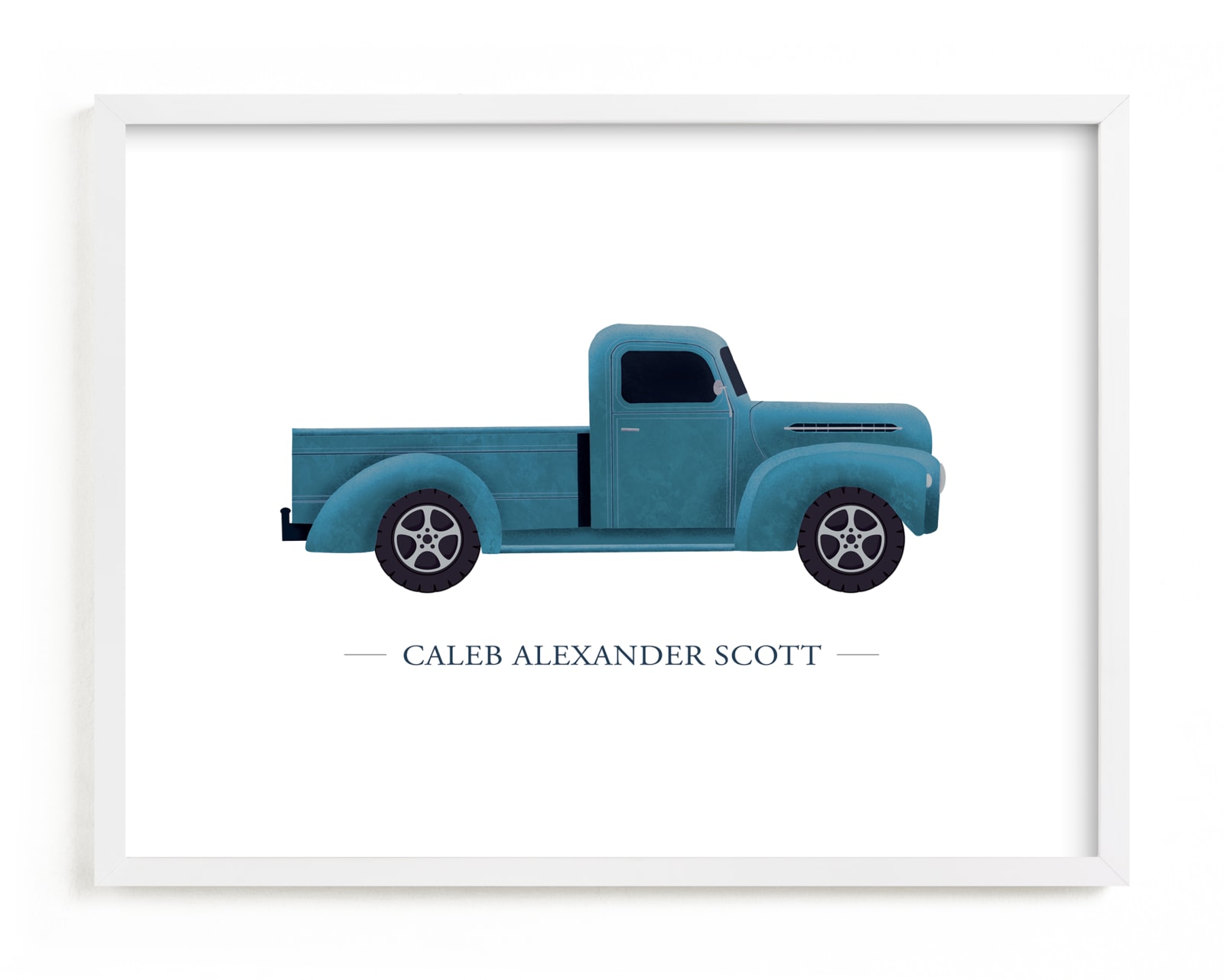 "Old American Truck" - Custom Open Edition Children's Art Print by Rebecca Humphreys in beautiful frame options and a variety of sizes.