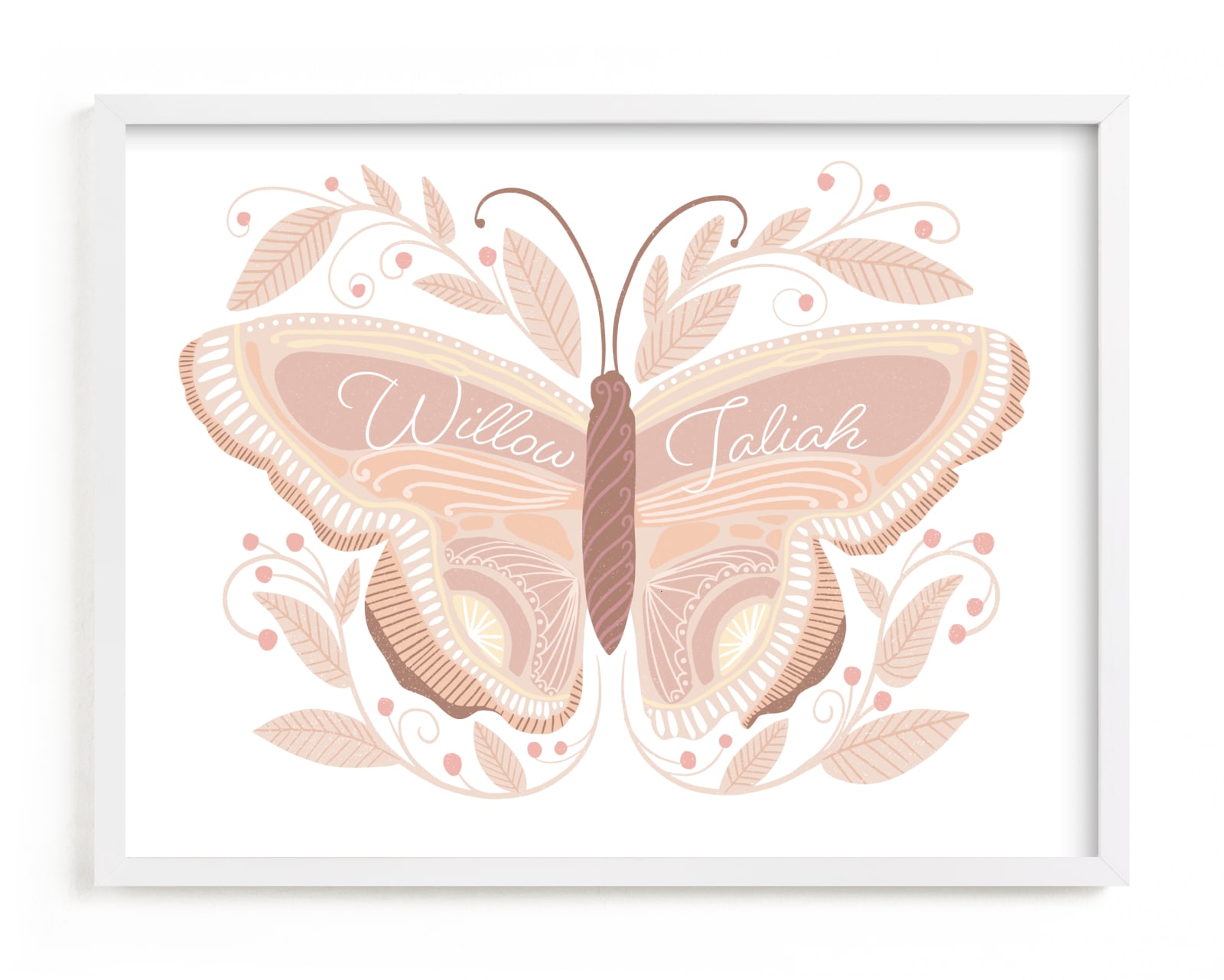 "Flutter & Fly" - Custom Open Edition Children's Art Print by Blue Ombre co in beautiful frame options and a variety of sizes.