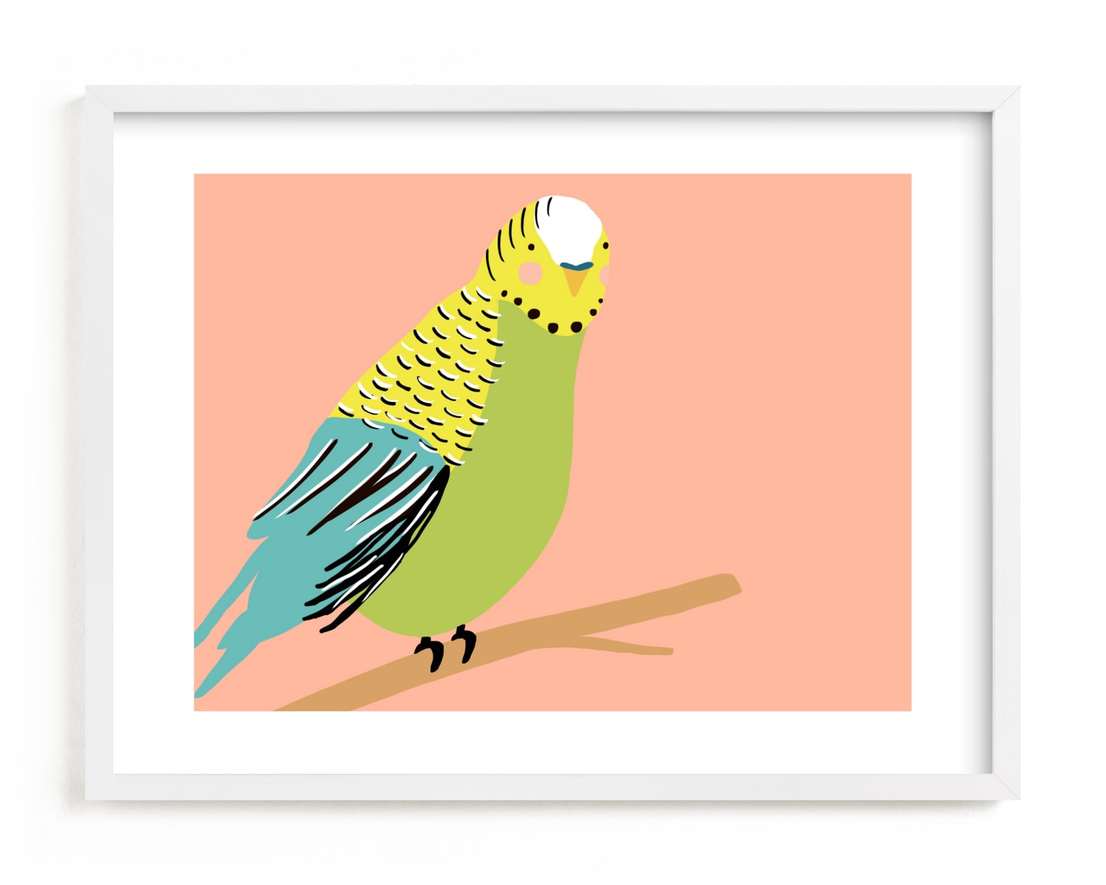 "Sweet Parakeet" - Limited Edition Art Print by merry mack creative in beautiful frame options and a variety of sizes.