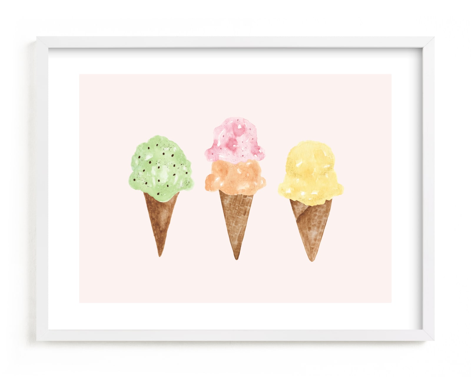 "Ice Cream Party" - Limited Edition Art Print by Beth Schneider in beautiful frame options and a variety of sizes.