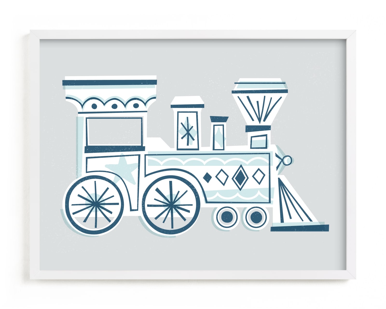 "Terrific Train" - Limited Edition Art Print by Jessie Steury in beautiful frame options and a variety of sizes.