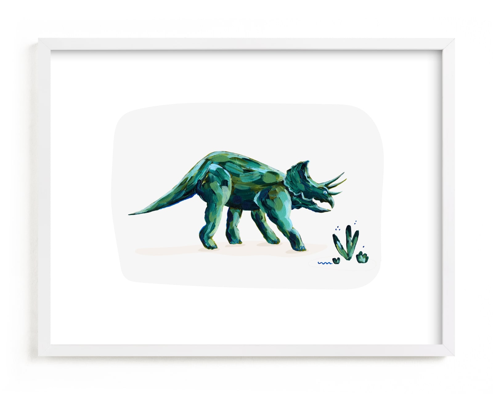 "Triumphant Triceratops" - Limited Edition Art Print by Kayla King in beautiful frame options and a variety of sizes.