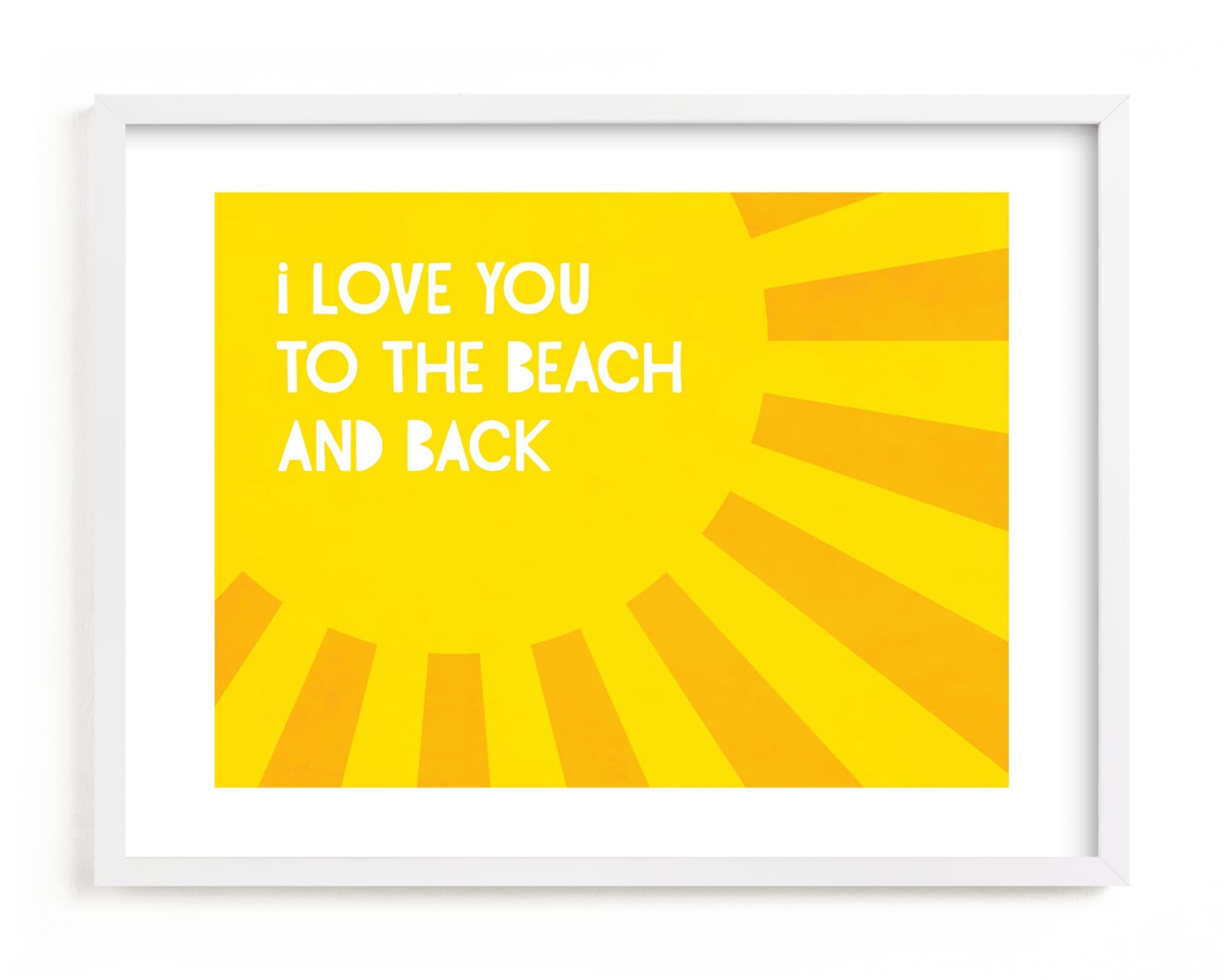 "I Love You To the Beach" - Limited Edition Art Print by Lily Wu in beautiful frame options and a variety of sizes.