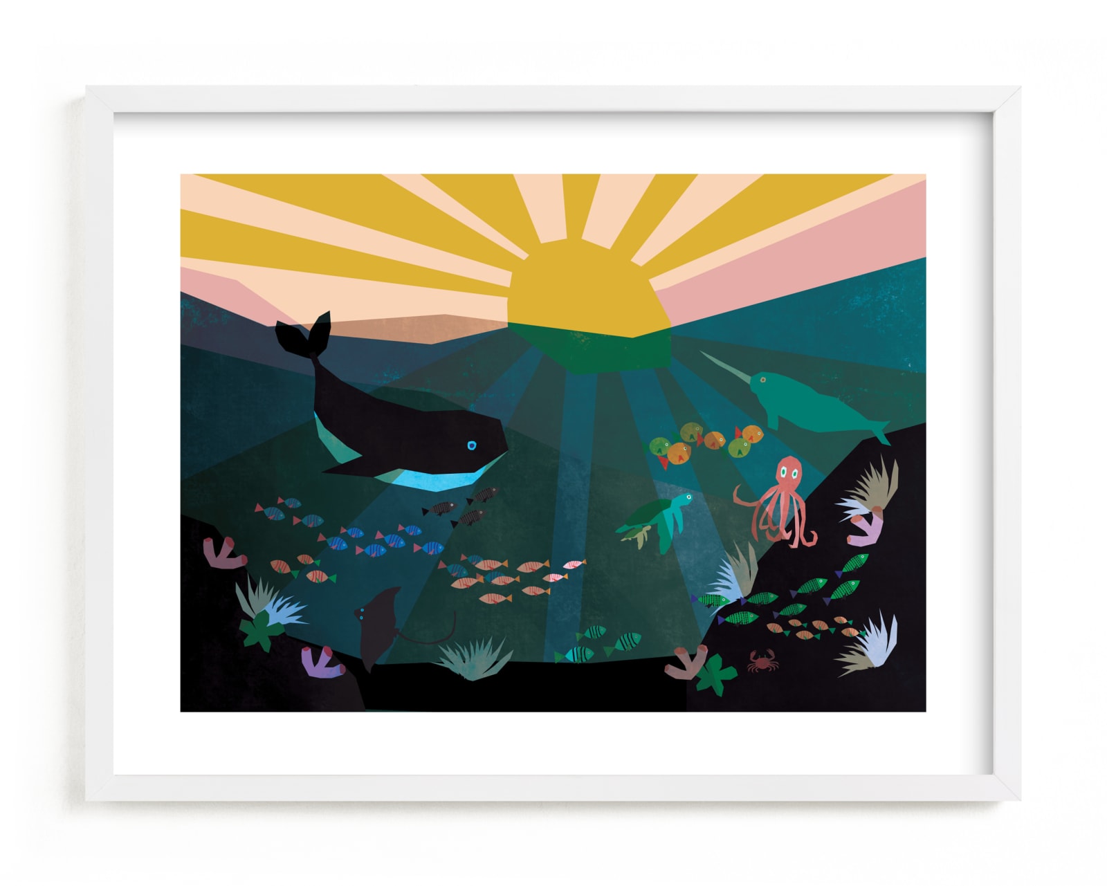 "Underwater Sunset" - Limited Edition Art Print by Morgan Kendall in beautiful frame options and a variety of sizes.