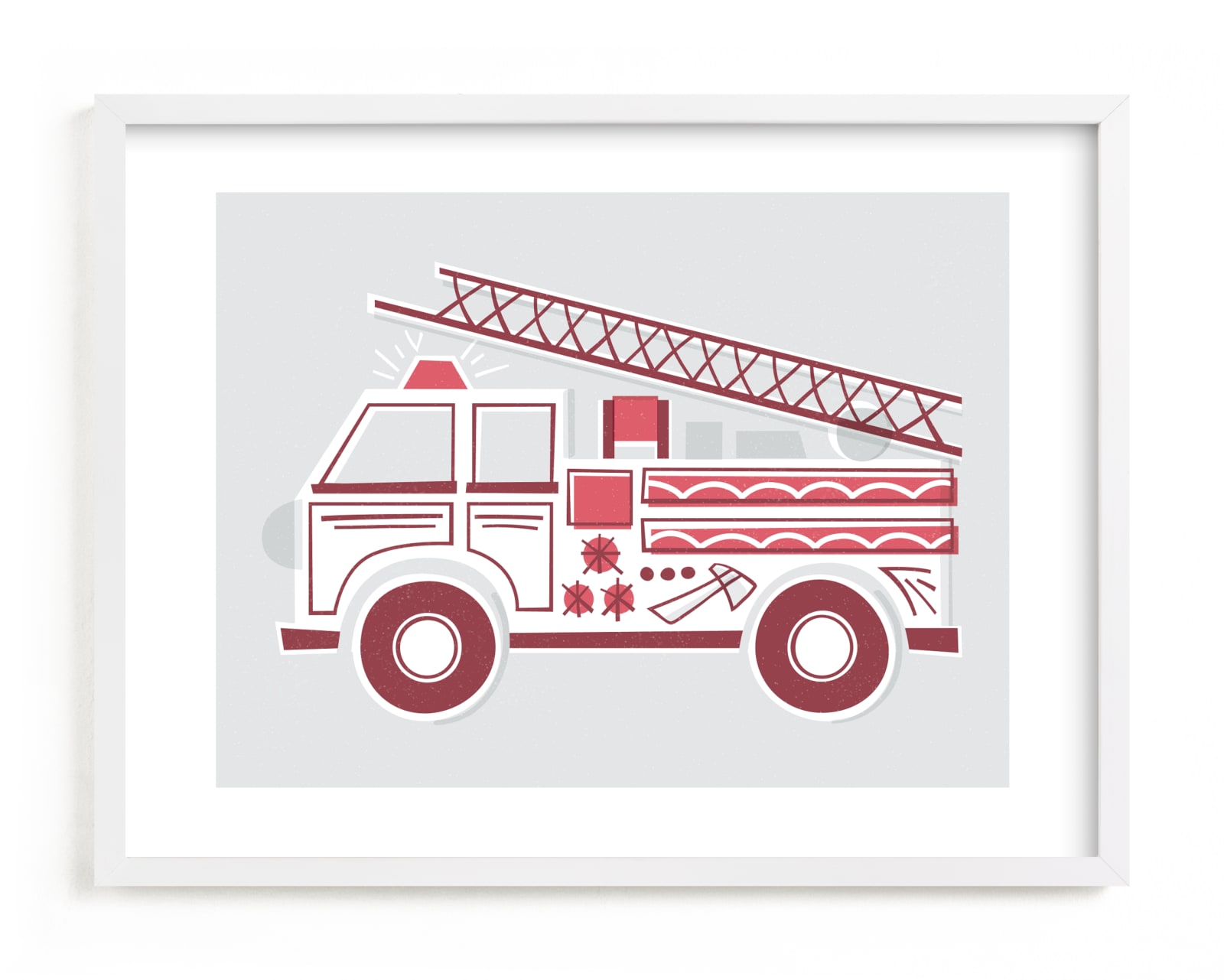 "Fancy Firetruck" - Limited Edition Art Print by Jessie Steury in beautiful frame options and a variety of sizes.