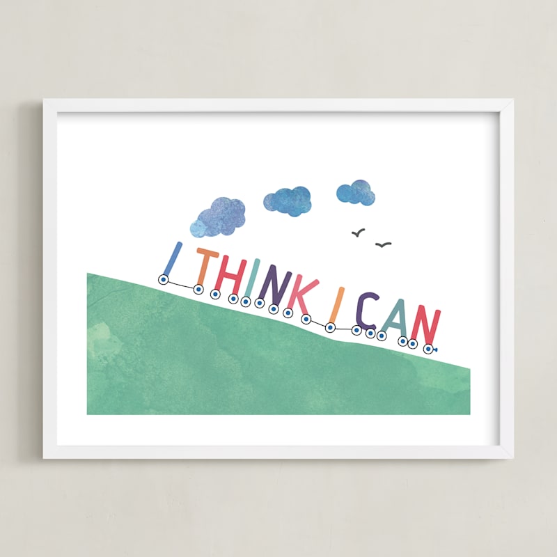"You can." - Art Print in grass green by R studio - Framed