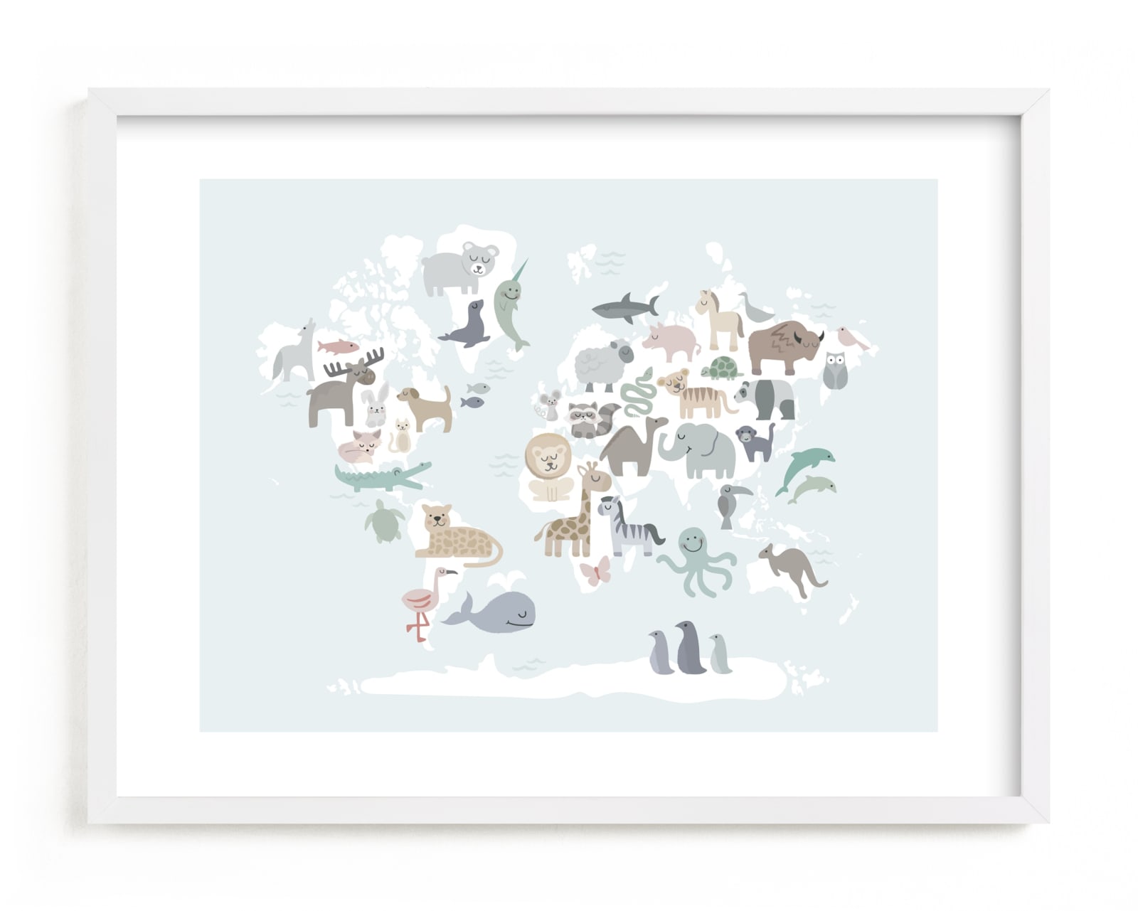 "Wild World Map" by Jessie Steury in beautiful frame options and a variety of sizes.