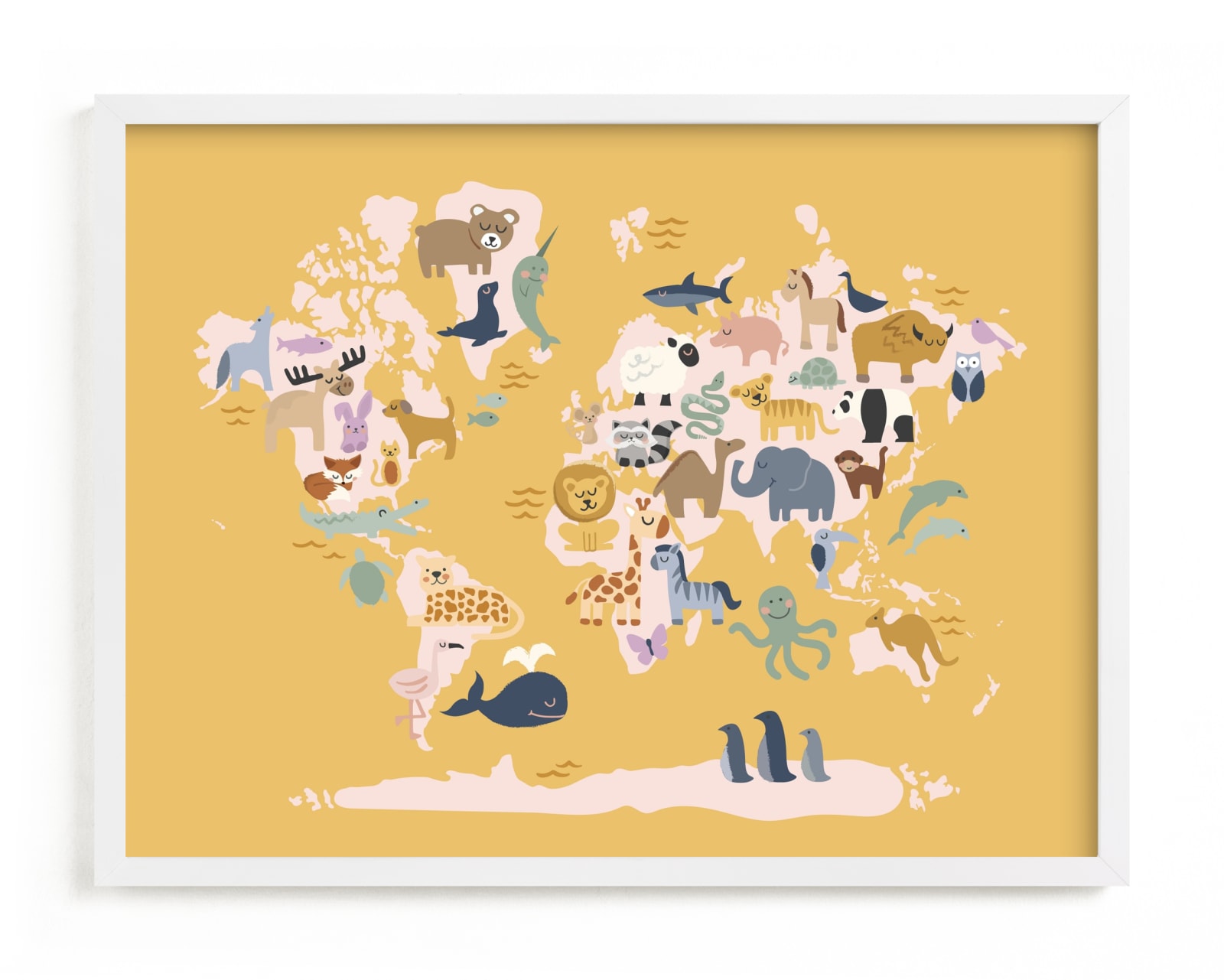 "Wild World Map" by Jessie Steury in beautiful frame options and a variety of sizes.