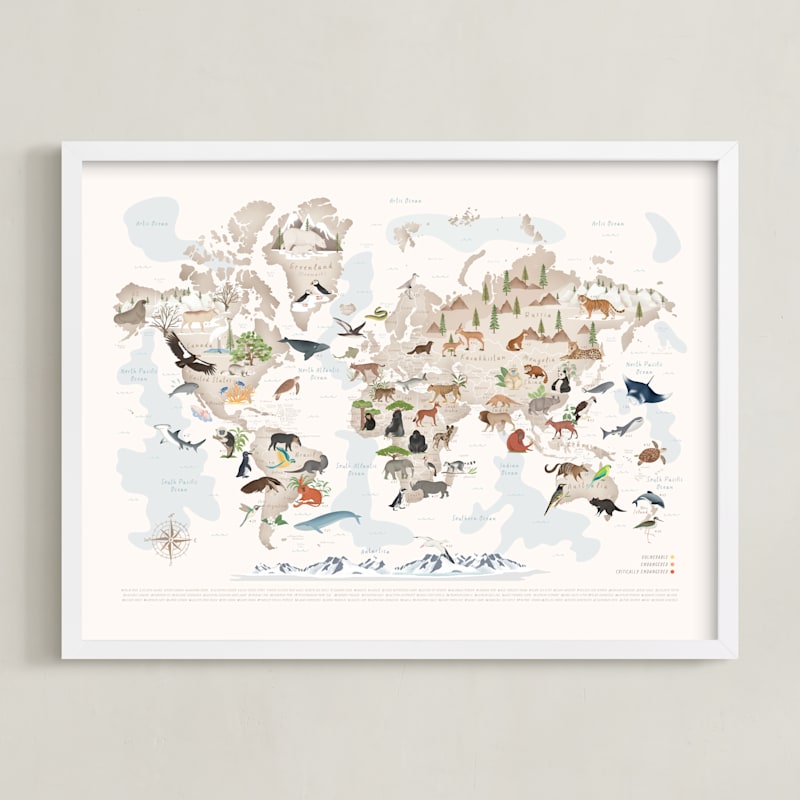 MIN-XGW-KOA - Animals World map, 65 threatened species