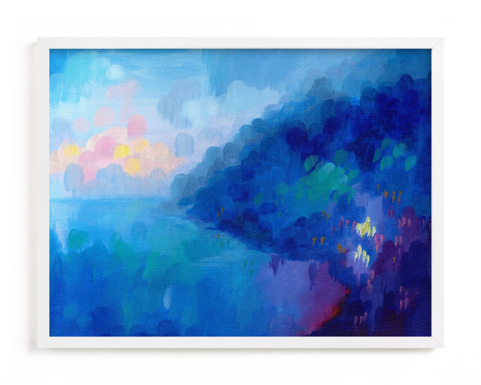 "Positano Sunset" - Art Print by Holly Whitcomb in beautiful frame options and a variety of sizes.