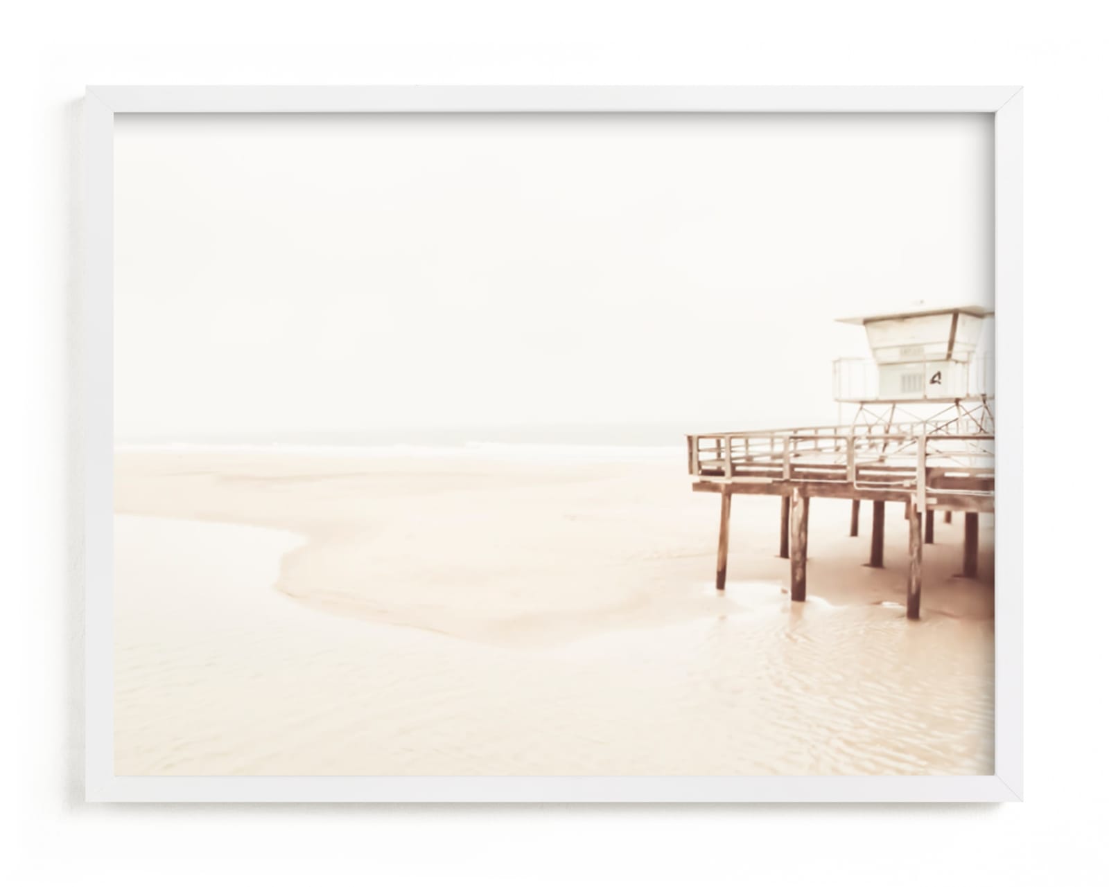 "Stormy Pier 3" - Art Print by Kamala Nahas in beautiful frame options and a variety of sizes.