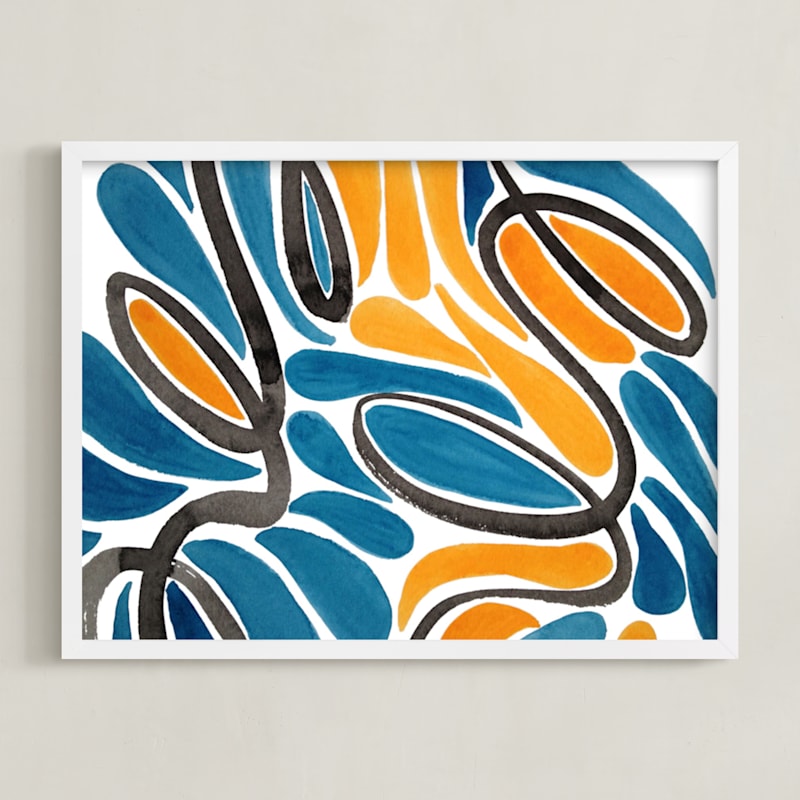 "Swirling Teardrops Horizontal" - Art Print by Deborah Velasquez in beautiful frame options and a variety of sizes.