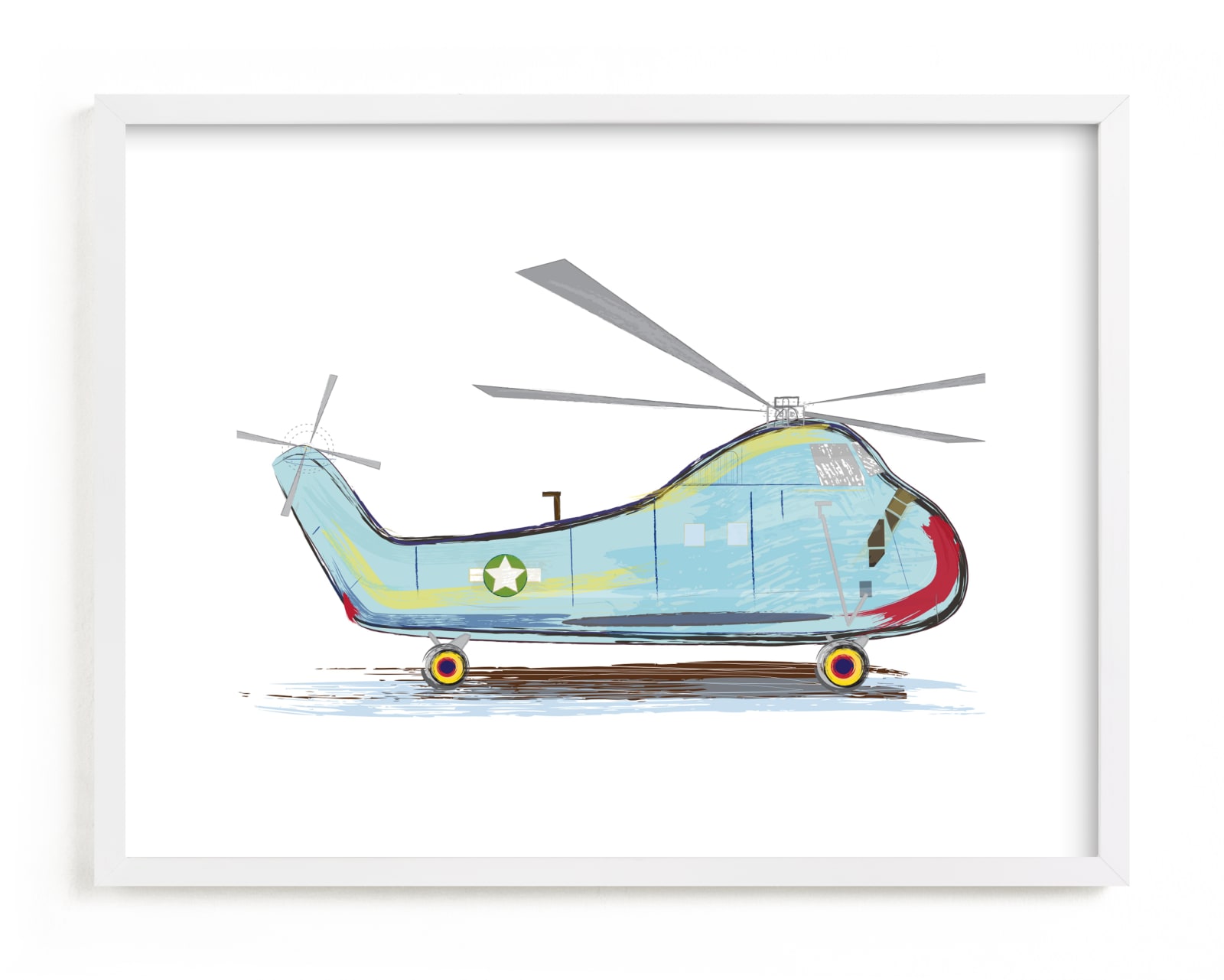 "Helicopter Aircraft" - Art Print by Rebecca Marchese in beautiful frame options and a variety of sizes.