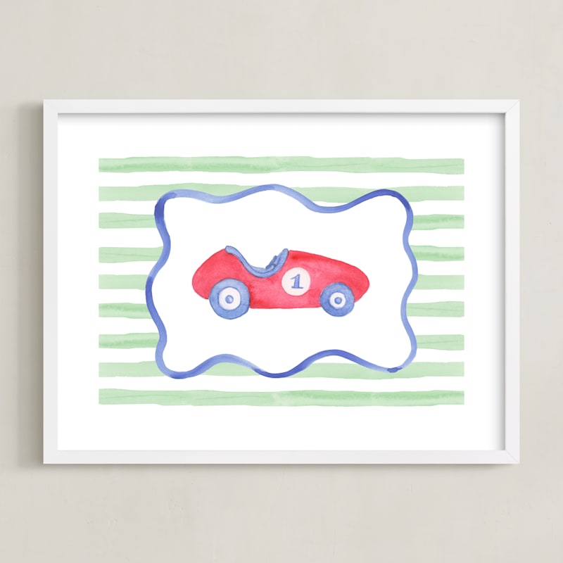 "Vintage Play Car" - Limited Edition Art Print by Little Blue Designs in beautiful frame options and a variety of sizes.