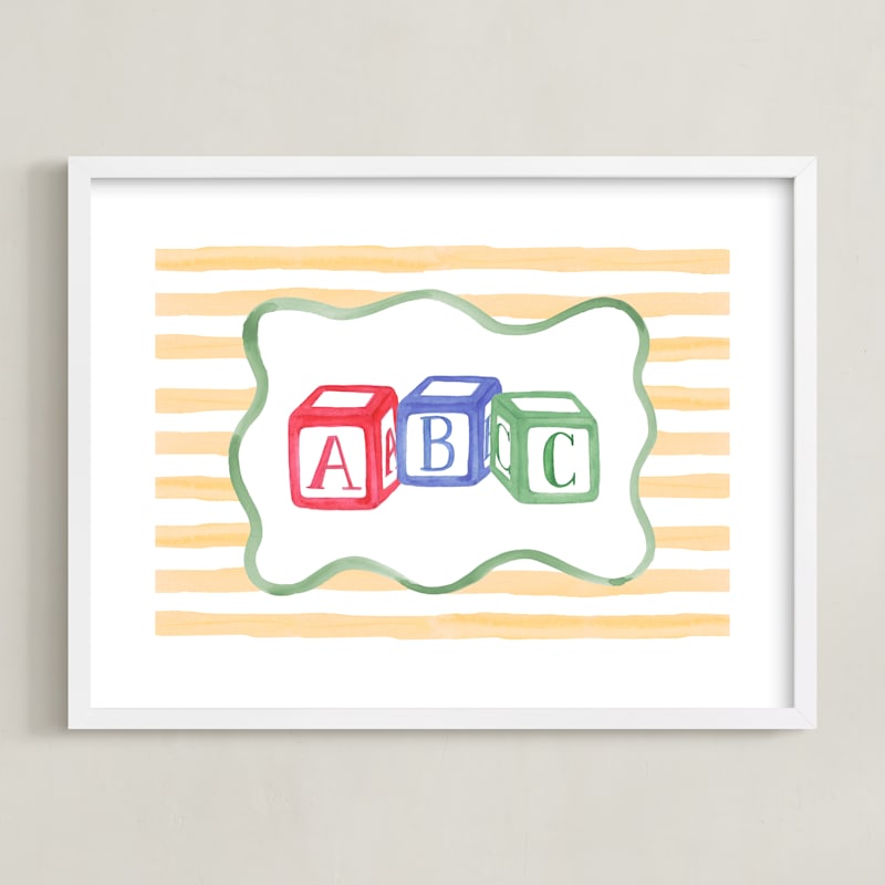 "Vintage Play Blocks" - Limited Edition Art Print by Little Blue Designs in beautiful frame options and a variety of sizes.