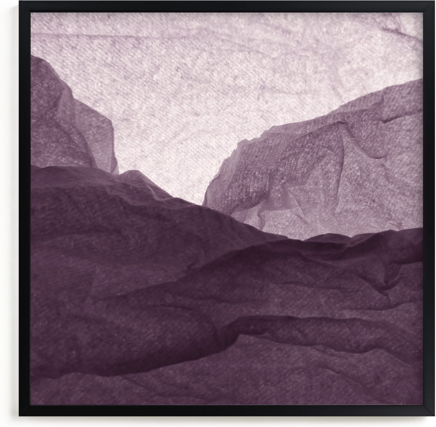This is a purple art by Shannon Kohn called Paper Napkin Panorama I.