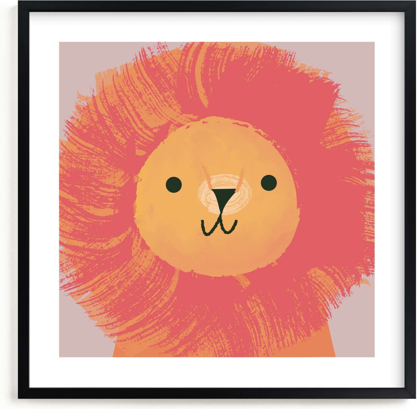 This is a pink nursery wall art by Lori Wemple called King Of The Jungle.