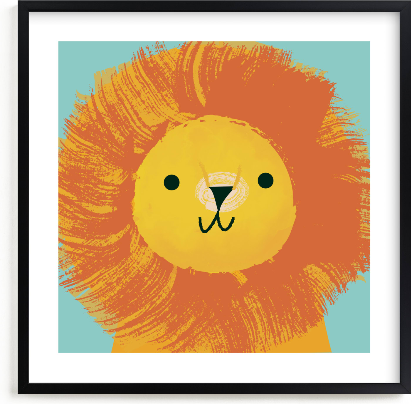 This is a yellow nursery wall art by Lori Wemple called King Of The Jungle.