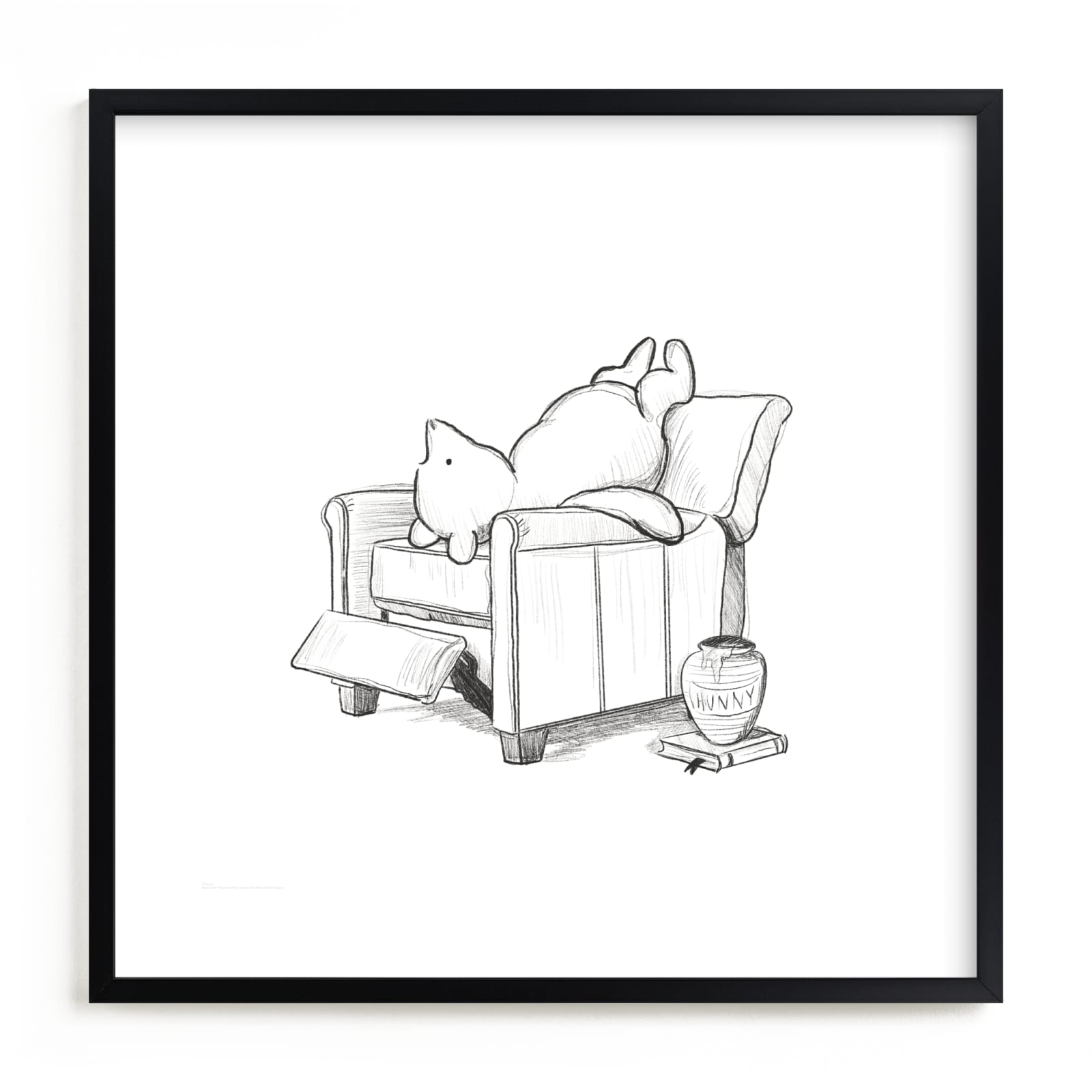 "Pooh Lounging from Disney's Winnie The Pooh" - Limited Edition Art Print by Stefanie Lane in beautiful frame options and a variety of sizes.
