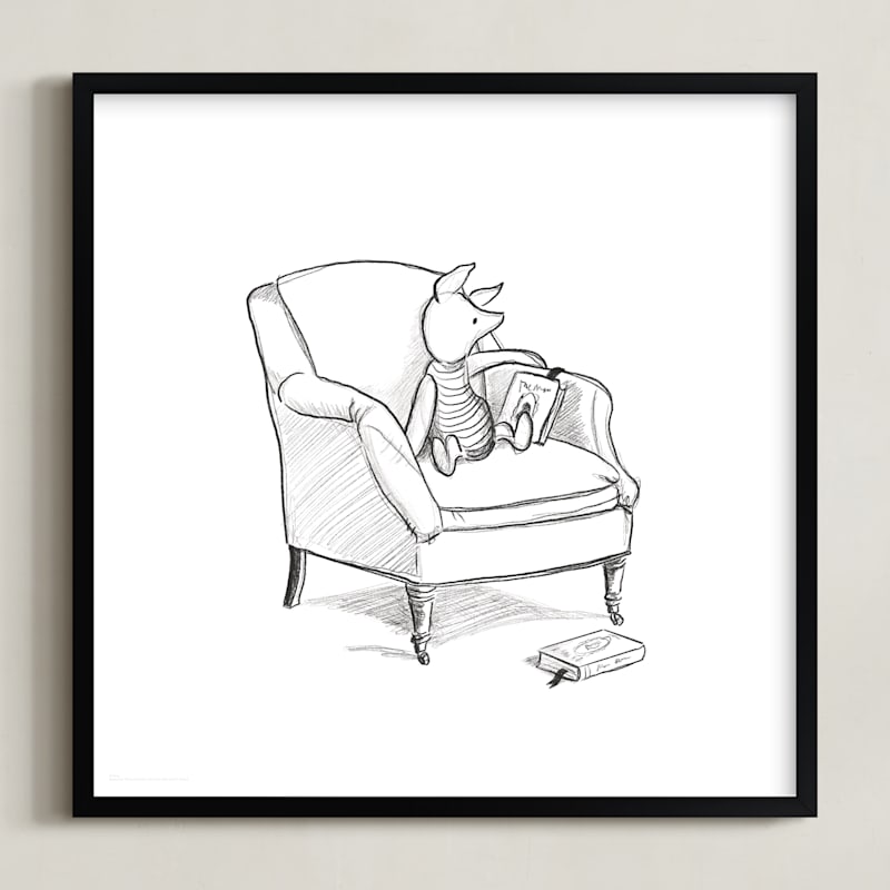 "Piglet Lounging from Disney's Winnie The Pooh" - Limited Edition Art Print by Stefanie Lane in beautiful frame options and a variety of sizes.