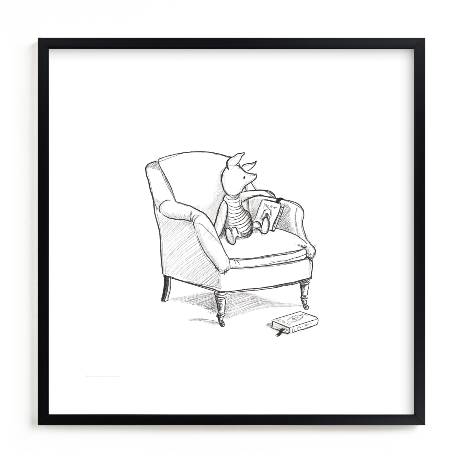 "Piglet Lounging from Disney's Winnie The Pooh" - Limited Edition Art Print by Stefanie Lane in beautiful frame options and a variety of sizes.