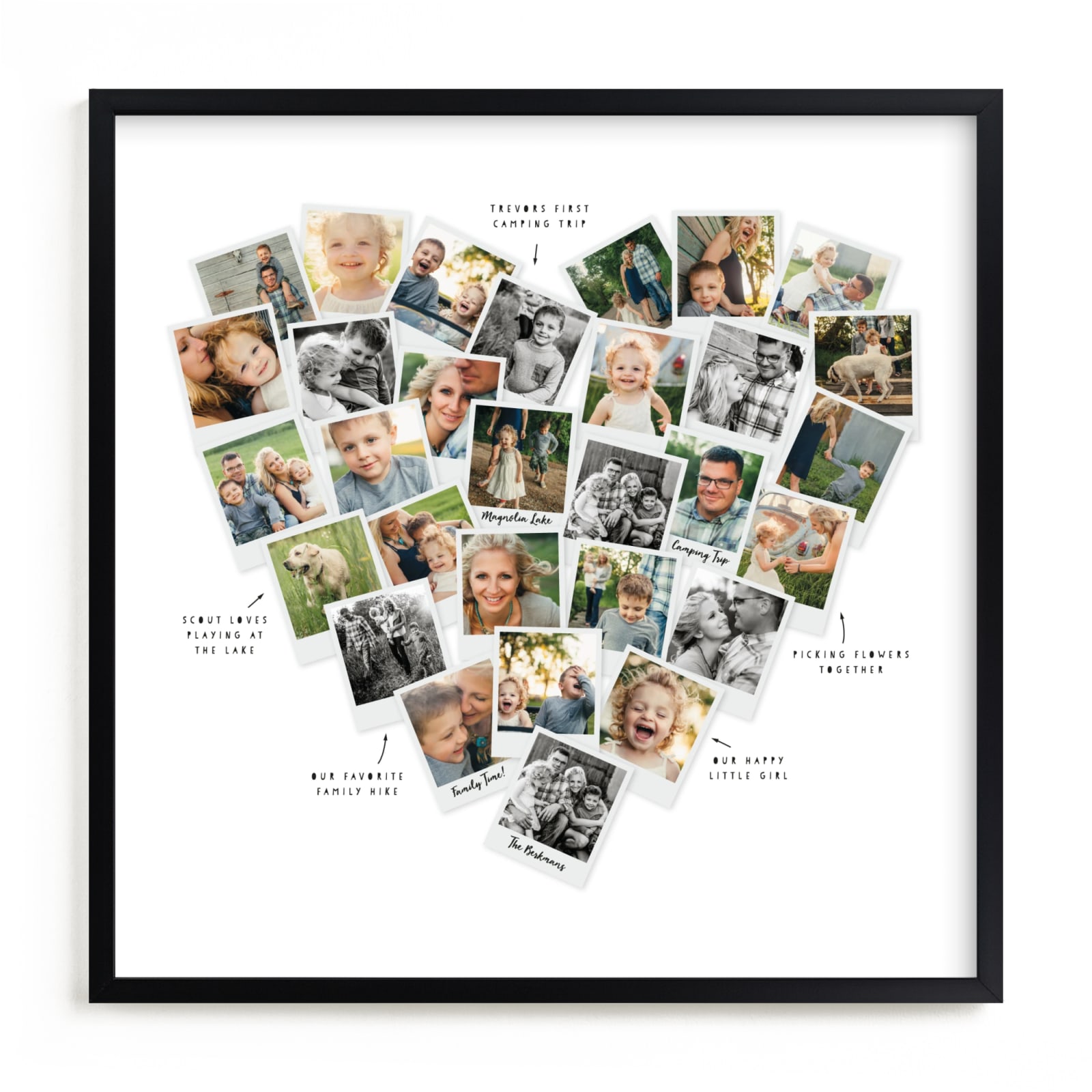 "Captioned Heart Snapshot Mix® Photo Art" - Custom Photo Art by Minted in beautiful frame options and a variety of sizes.