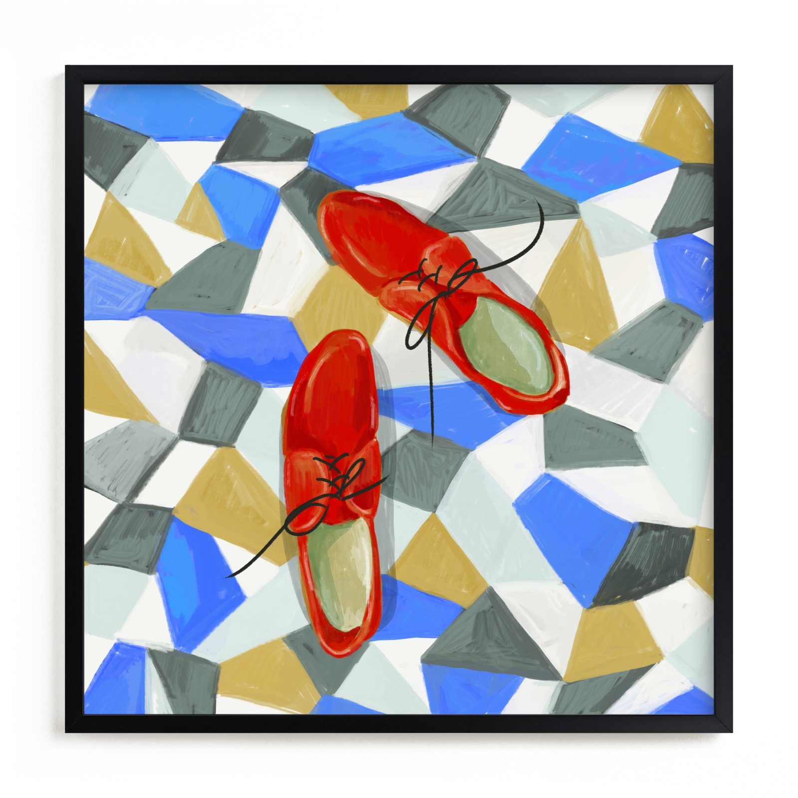"Shoes on tile" - Limited Edition Art Print by Zoe Pappenheimer in beautiful frame options and a variety of sizes.