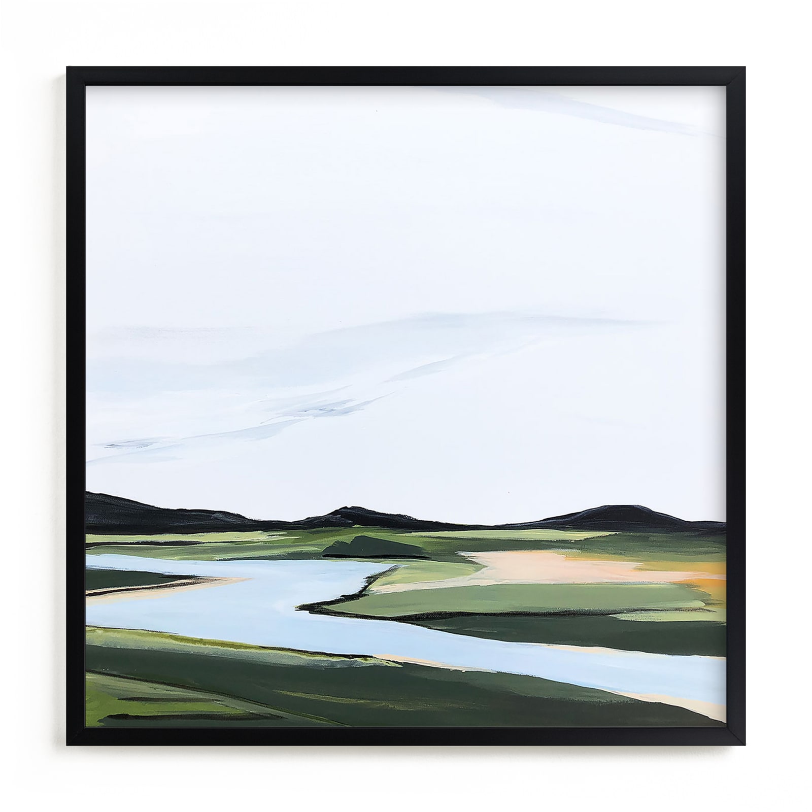 "County Road River Bank" - Limited Edition Art Print by Rebecca King in beautiful frame options and a variety of sizes.