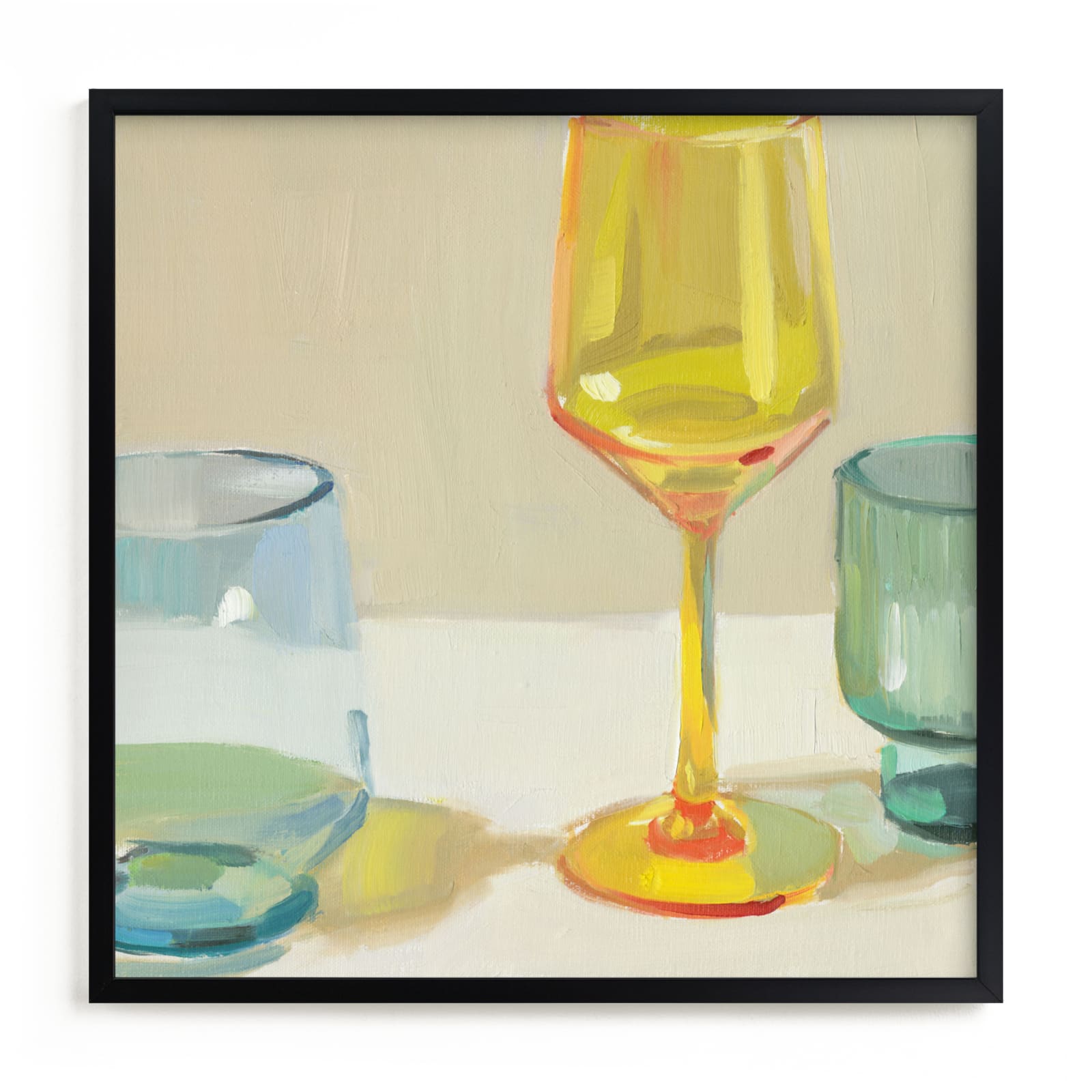 "Rainbow Glassware II" - Open Edition Fine Art Print by Jenny Westenhofer in beautiful frame options and a variety of sizes.