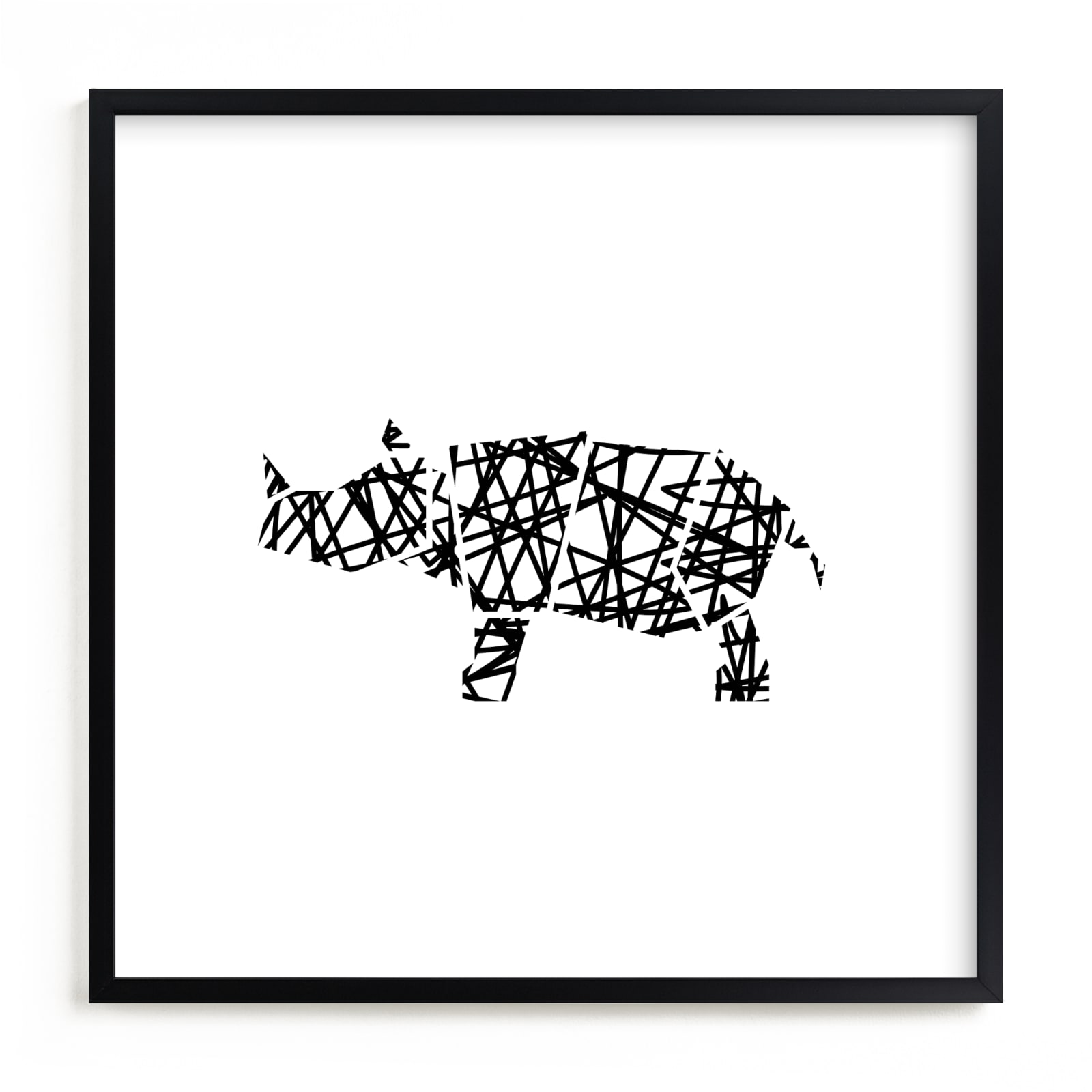 "Modern Abstract Scribble Rhino" - Limited Edition Art Print by Noelle Stolworthy in beautiful frame options and a variety of sizes.