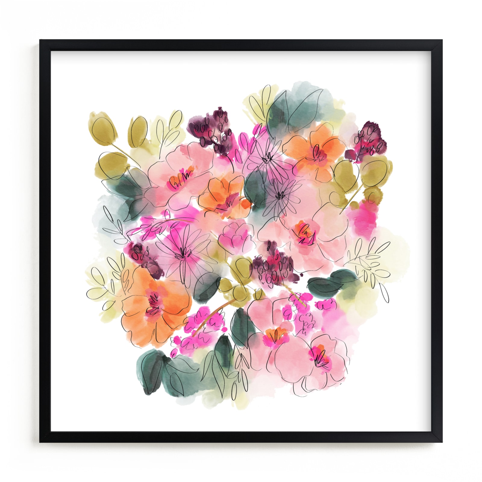 "Bouncing Blooms" by Britt Mills in beautiful frame options and a variety of sizes.