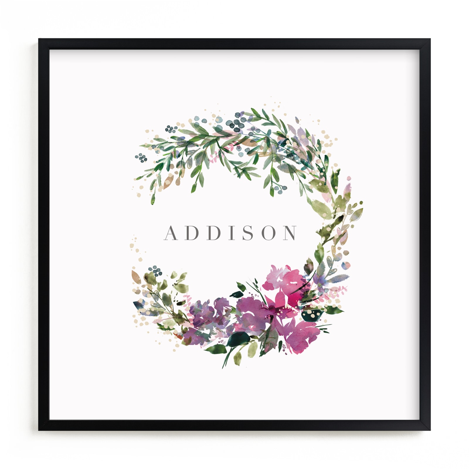 "Botanical Name Wreath" - Custom Open Edition Nursery Art Print by Lori Wemple in beautiful frame options and a variety of sizes.