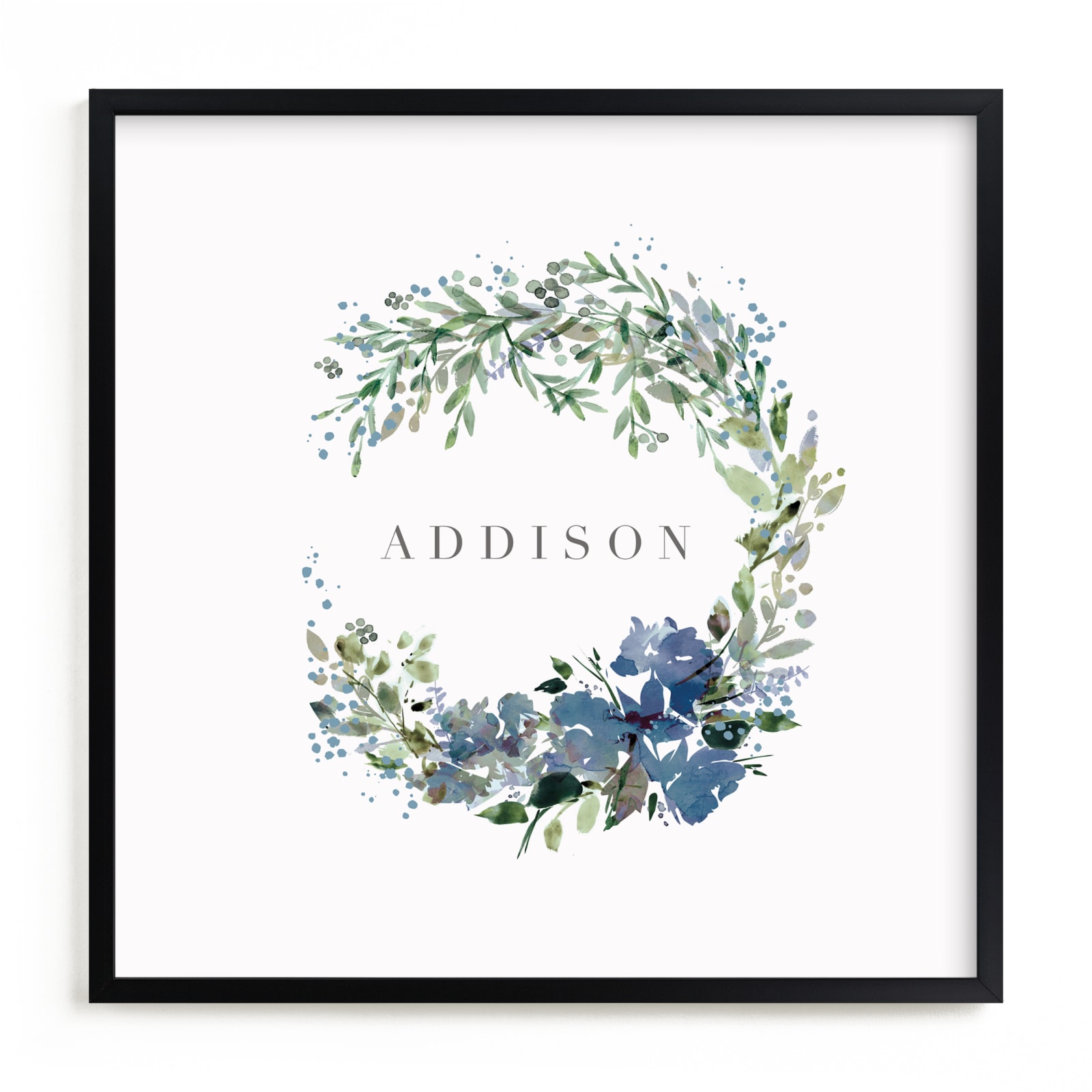 "Botanical Name Wreath" - Nursery Custom Art Print by Lori Wemple in beautiful frame options and a variety of sizes.