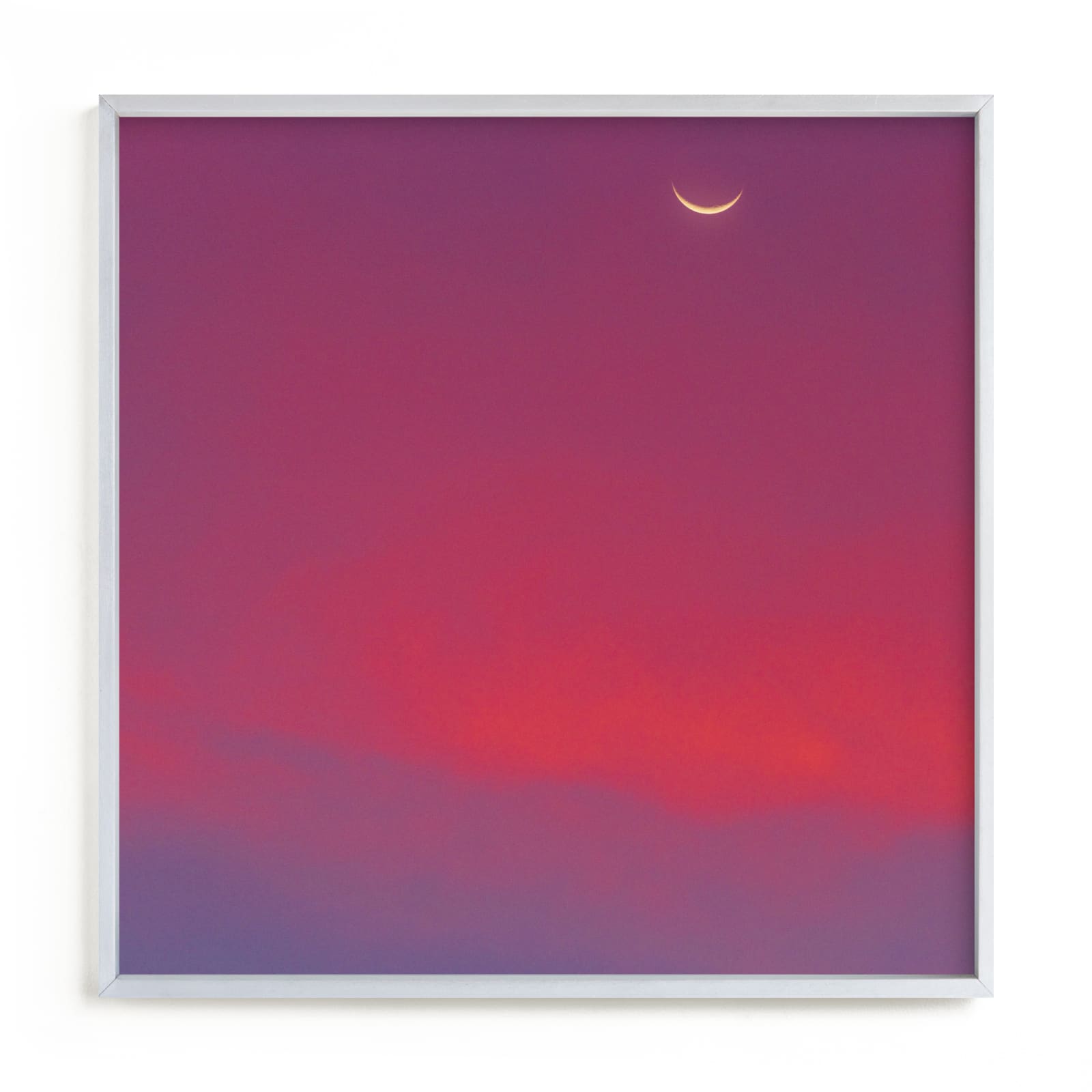 "Crescent Moon and Purple Skies" - Limited Edition Art Print by James Derit in beautiful frame options and a variety of sizes.