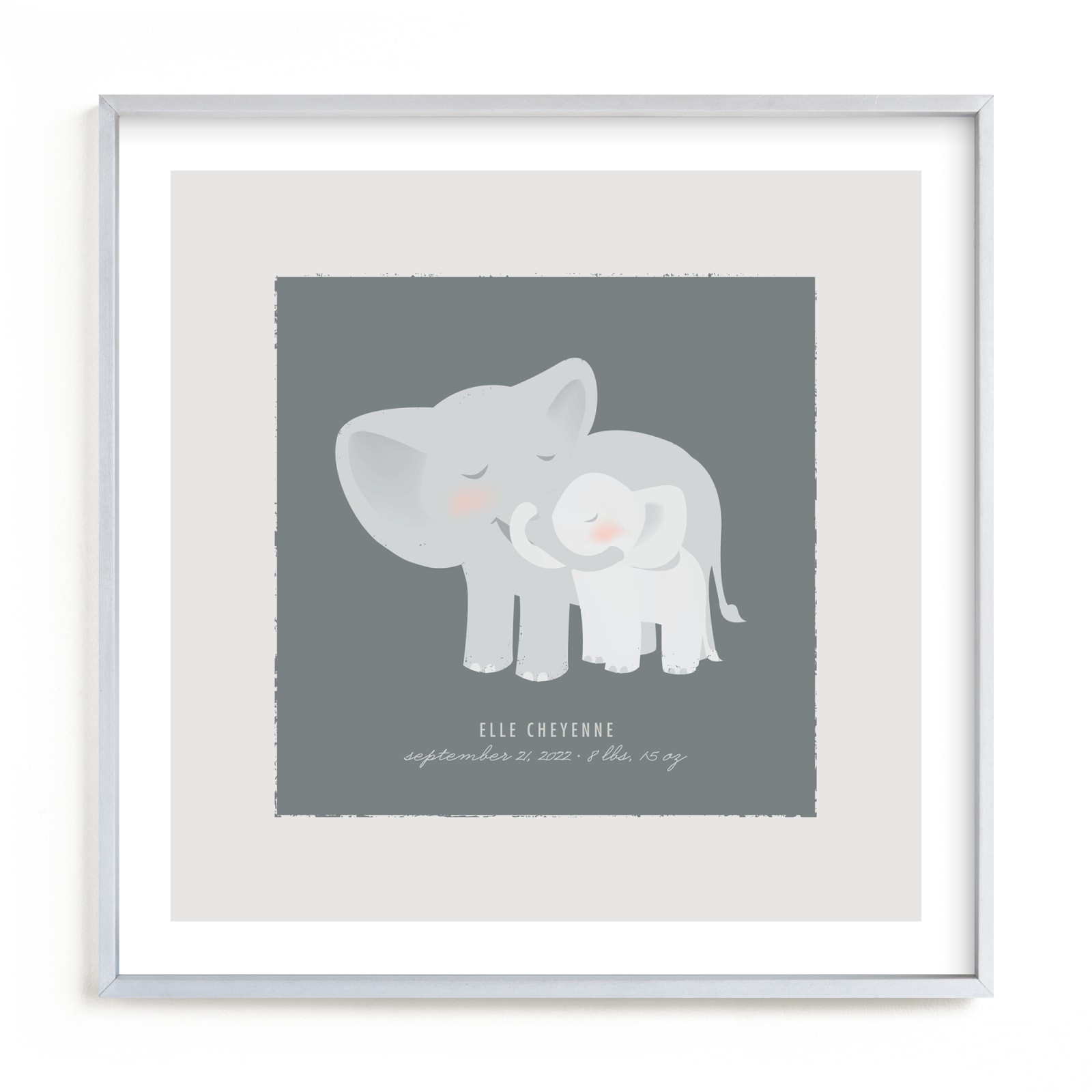 "A Mother's Love - Elephants" - Custom Open Edition Nursery Art Print by Lori Wemple in beautiful frame options and a variety of sizes.